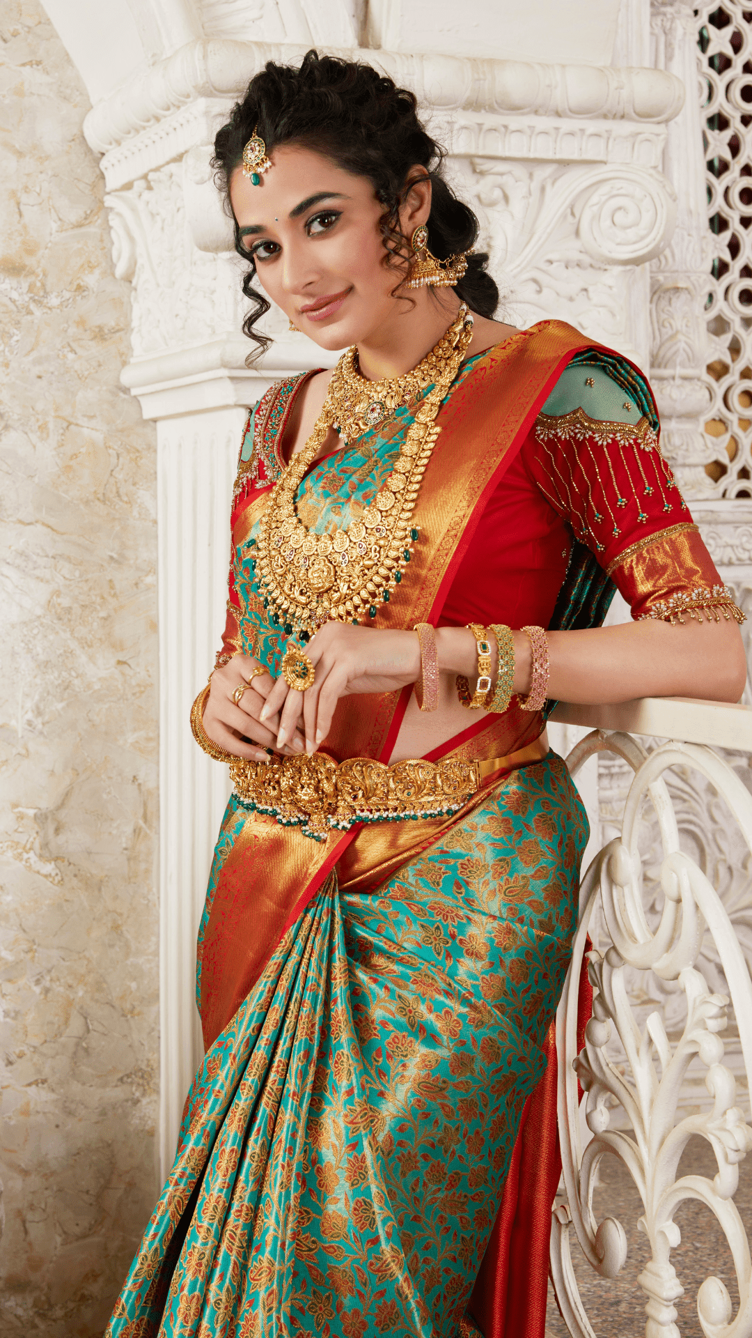 Shop red and green wedding saree Top Sellers