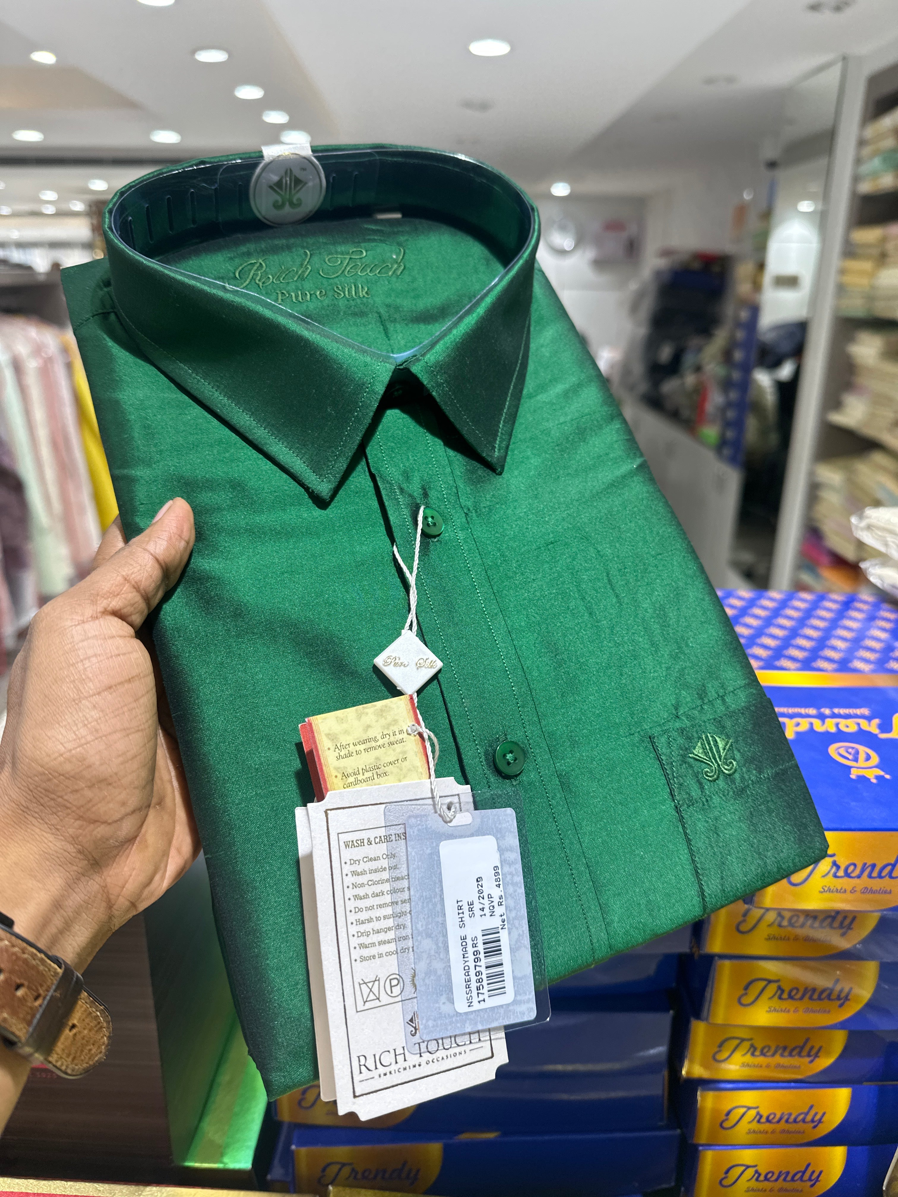 Pure Dark Green Silk shirt