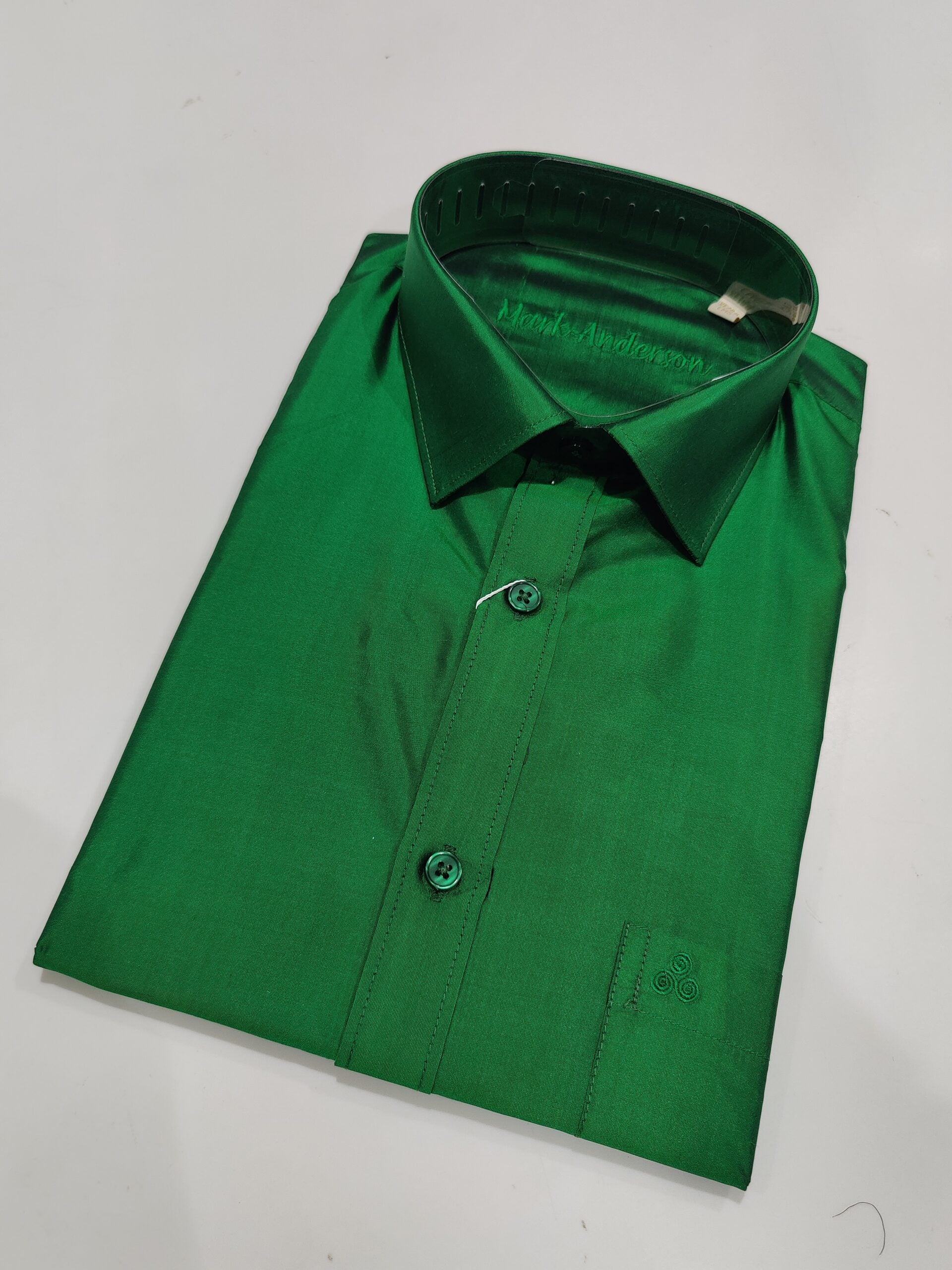 Pure Silk Green Shirt: Elevate Your Style with Luxurious Comfort - New Sudarshan Silks`