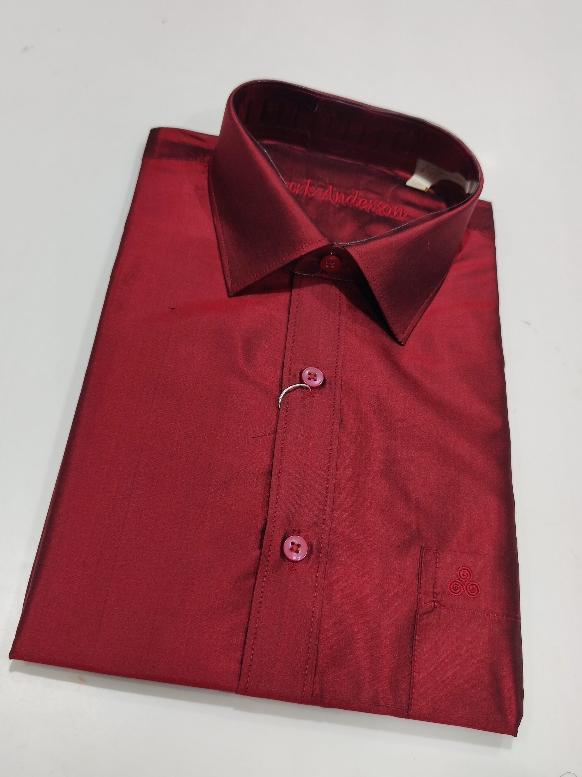 Premium Red Pure Silk Shirt: Elevate Your Style! - New Sudarshan Silks`