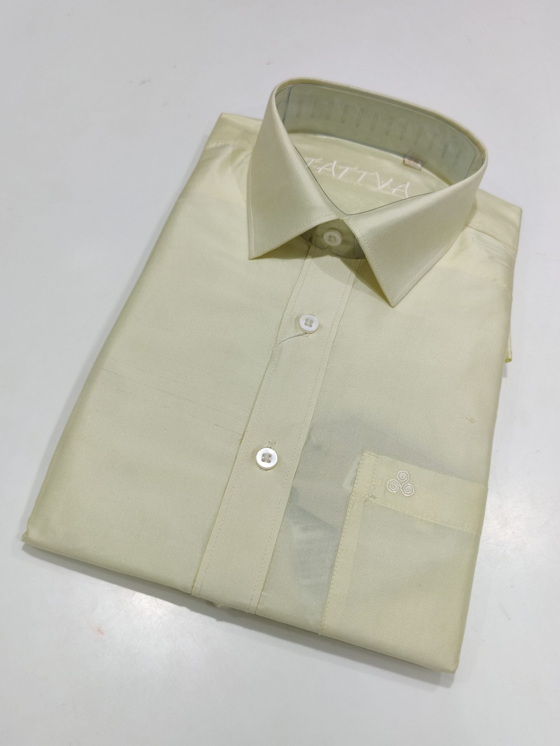 Pure Silk Cream White Shirt: Elegant Menswear - New Sudarshan Silks`