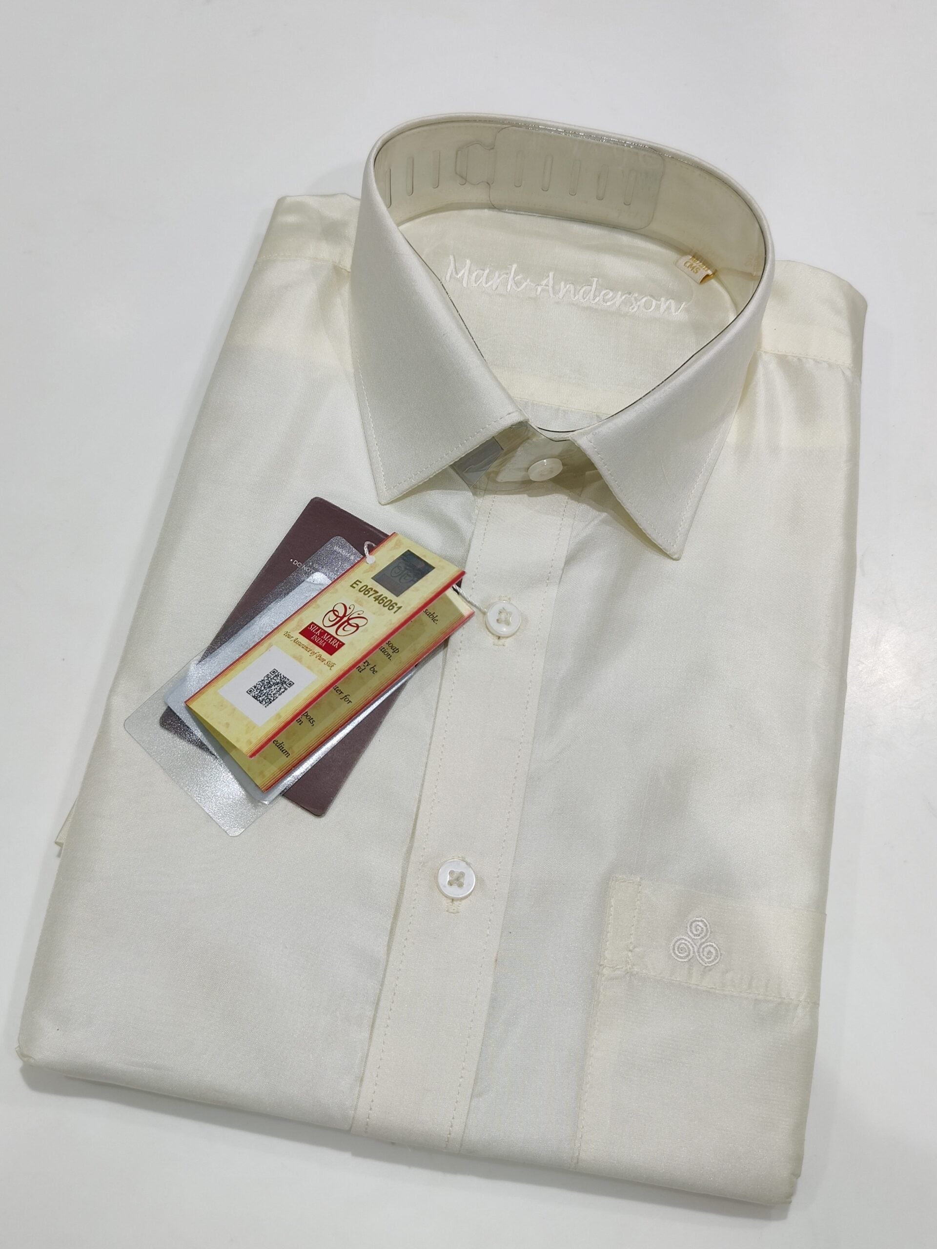 The Ultimate Elegance: Pure Silk White Shirt for Men - New Sudarshan Silks`