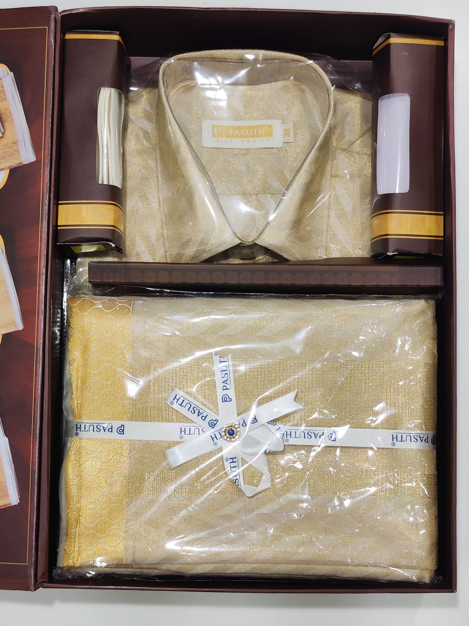 Dazzle in Gold: Complete Dhoti and Gold Shirt Combo with Belt