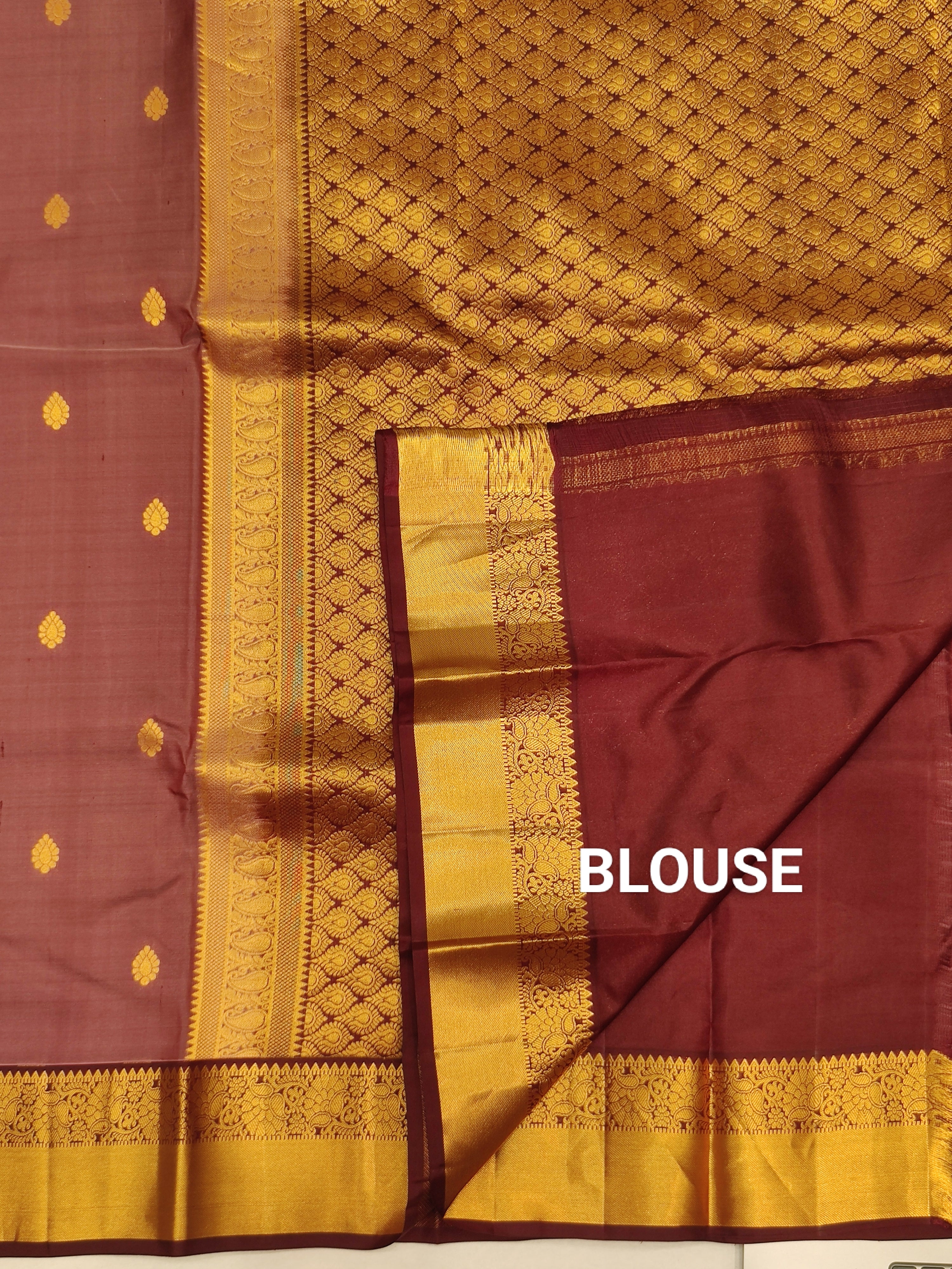 Chikoo Colour Kanjivaram Silk Saree with Coffee Brown Border - Elegant New Arrival - New Sudarshan Silks`