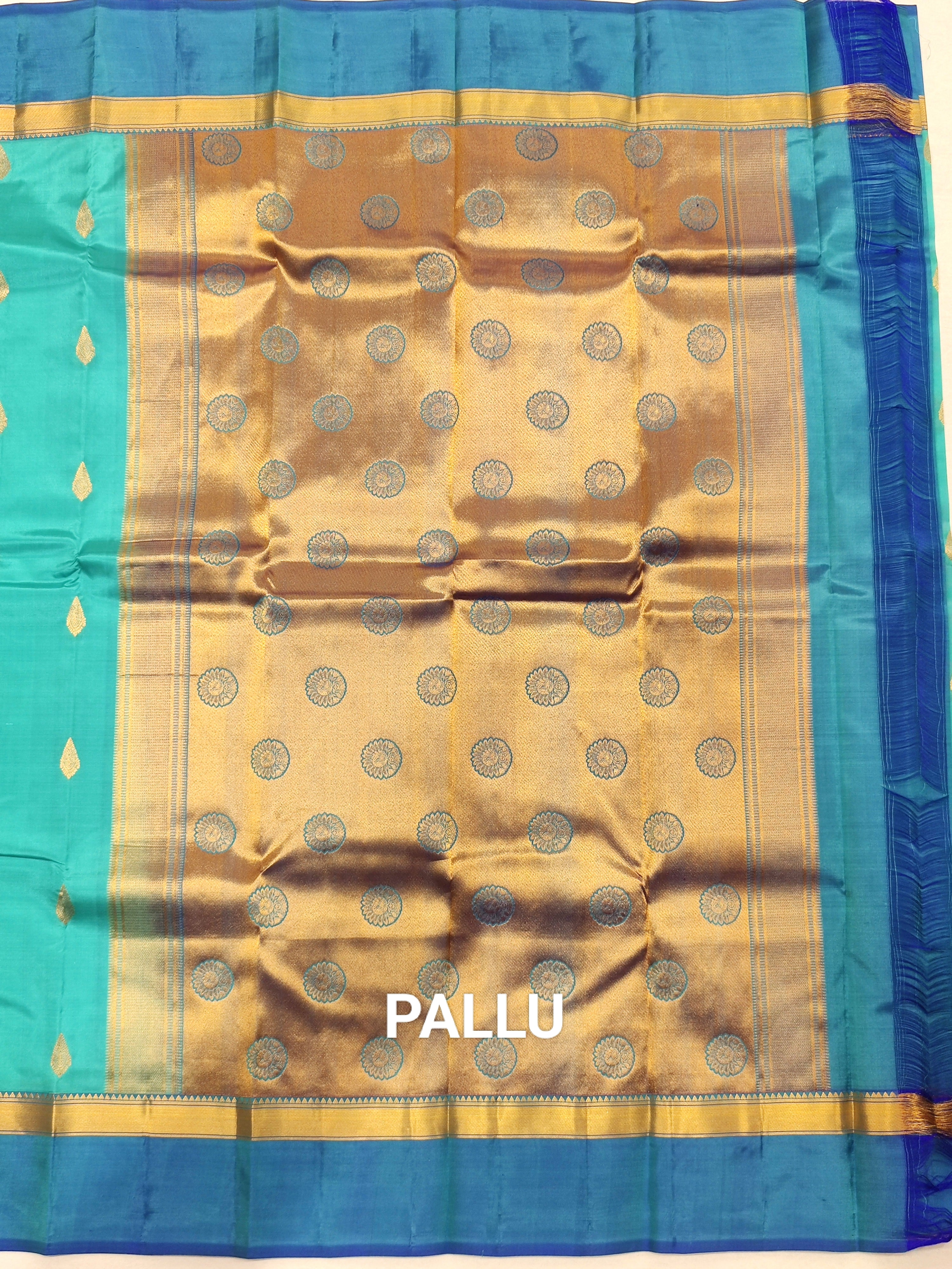 Blue Kanjivaram Silk Saree with Matching Blue Border - Elegant New Arrival - New Sudarshan Silks`