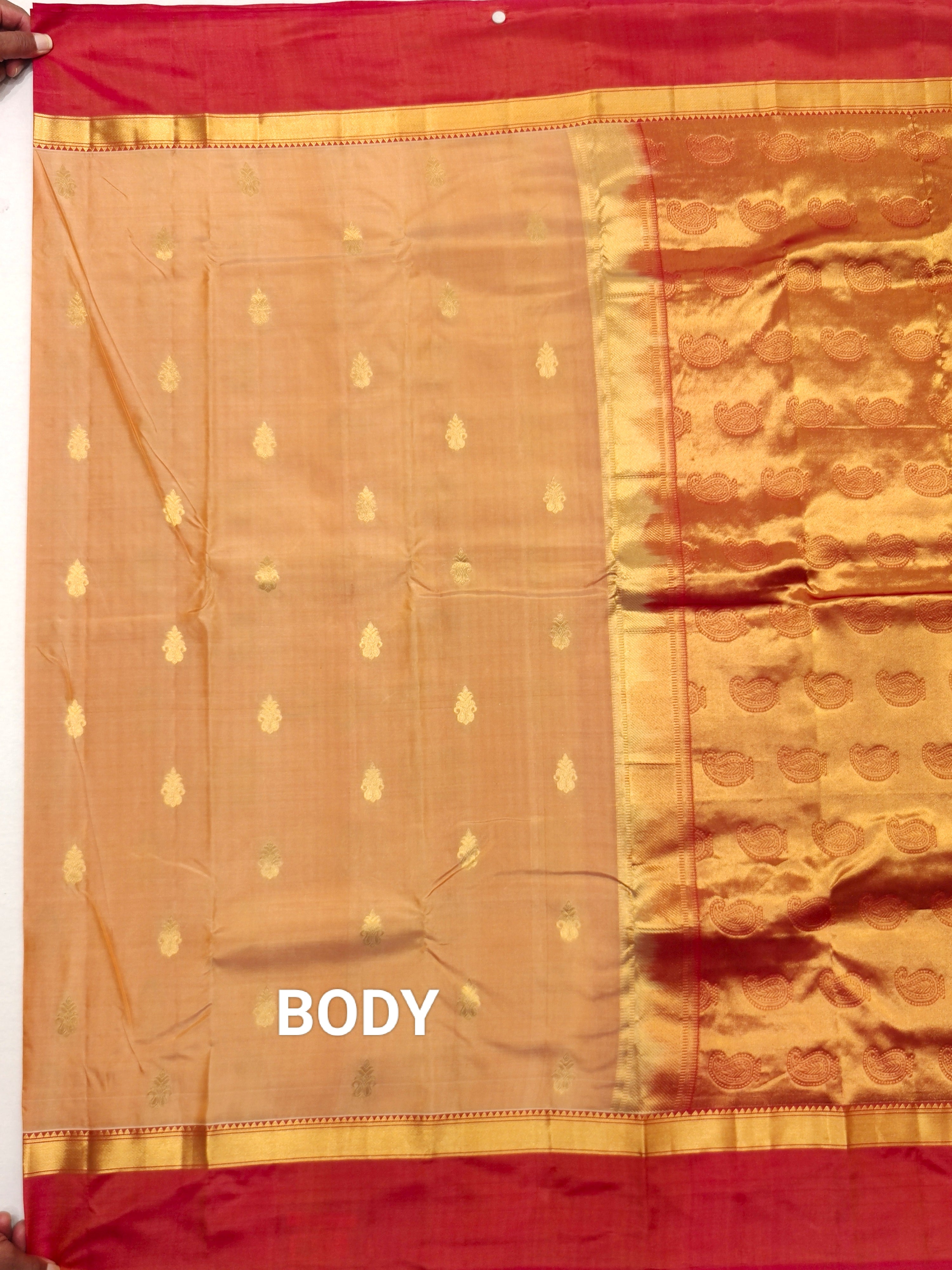 Cream Kanjivaram Silk Saree with Pink Border - Elegant New Arrival - New Sudarshan Silks`