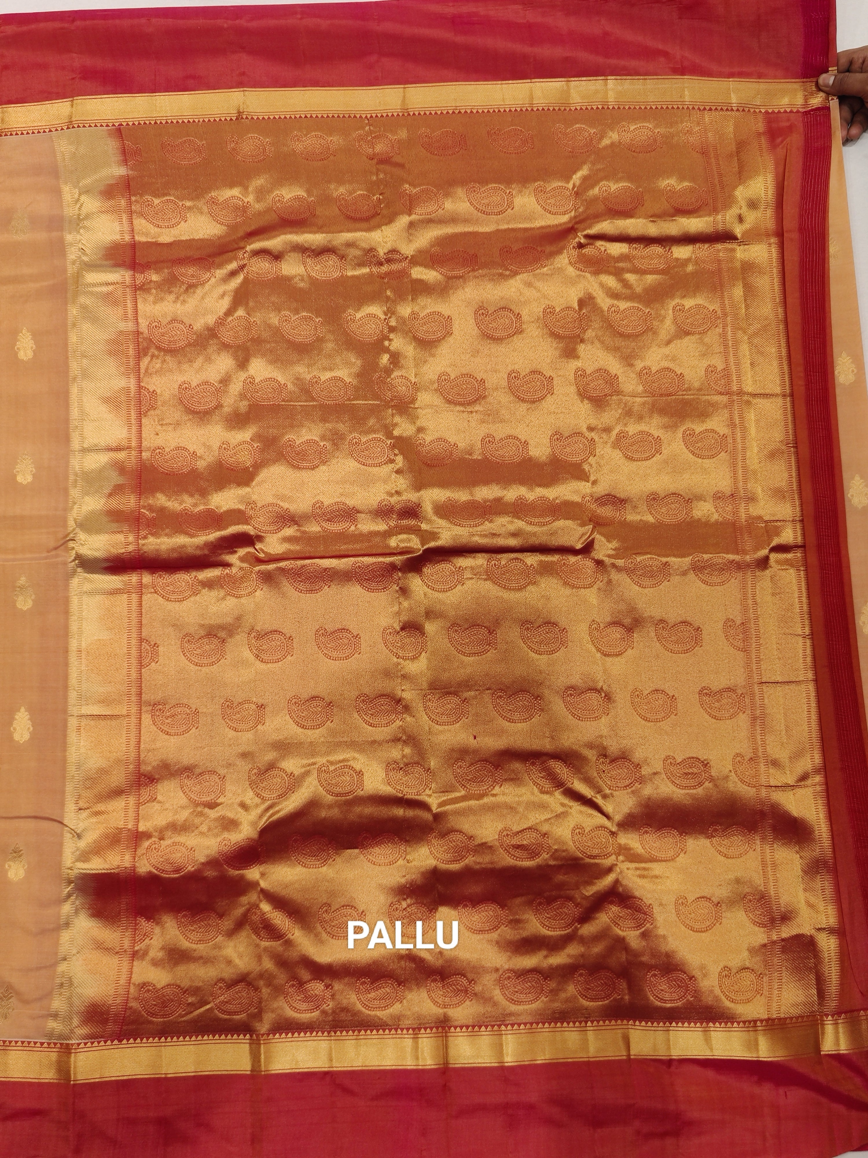 Cream Kanjivaram Silk Saree with Pink Border - Elegant New Arrival - New Sudarshan Silks`