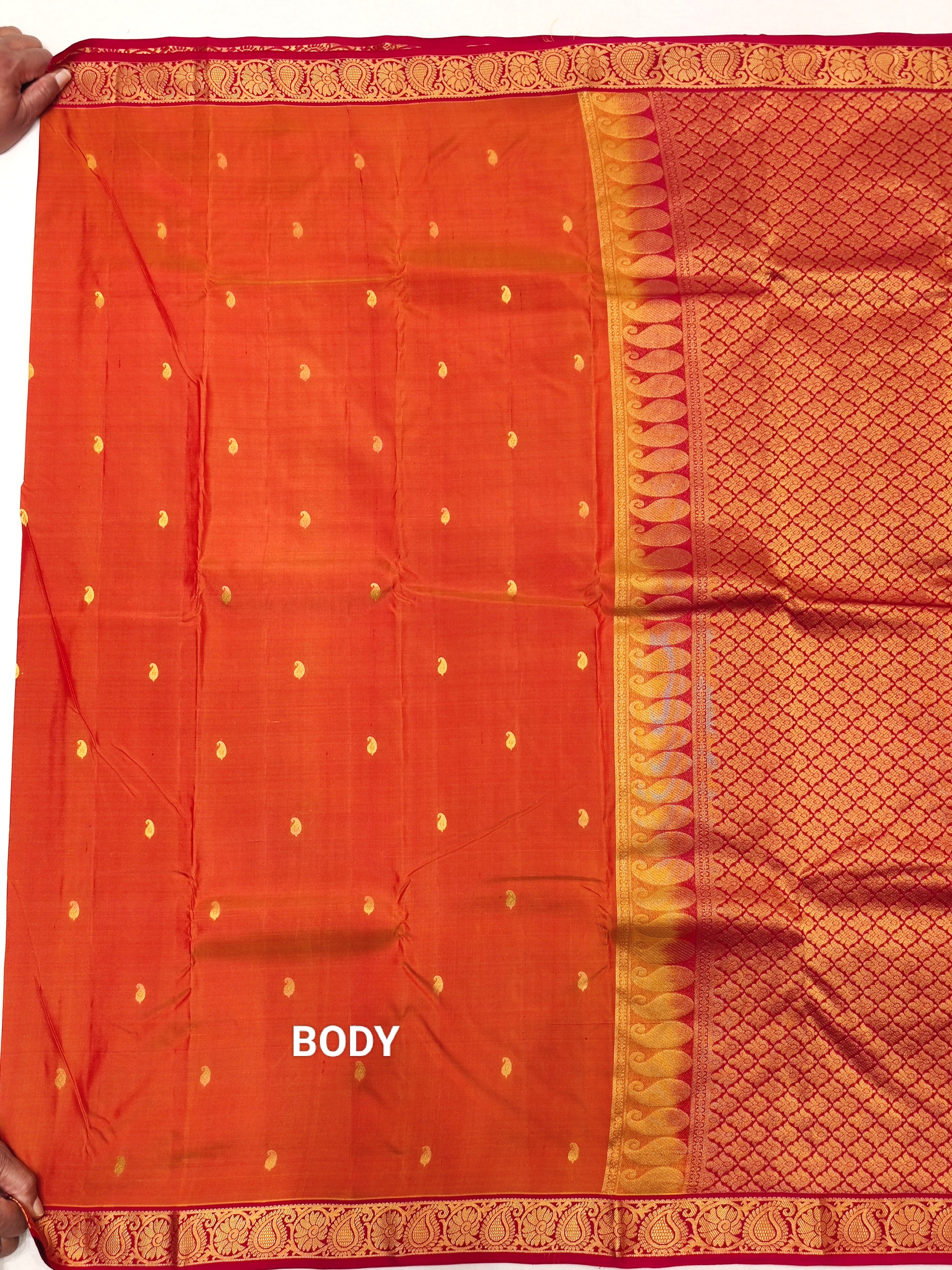 Mustard Kanjivaram Silk Saree with Pink Border - Elegant New Arrival - New Sudarshan Silks`