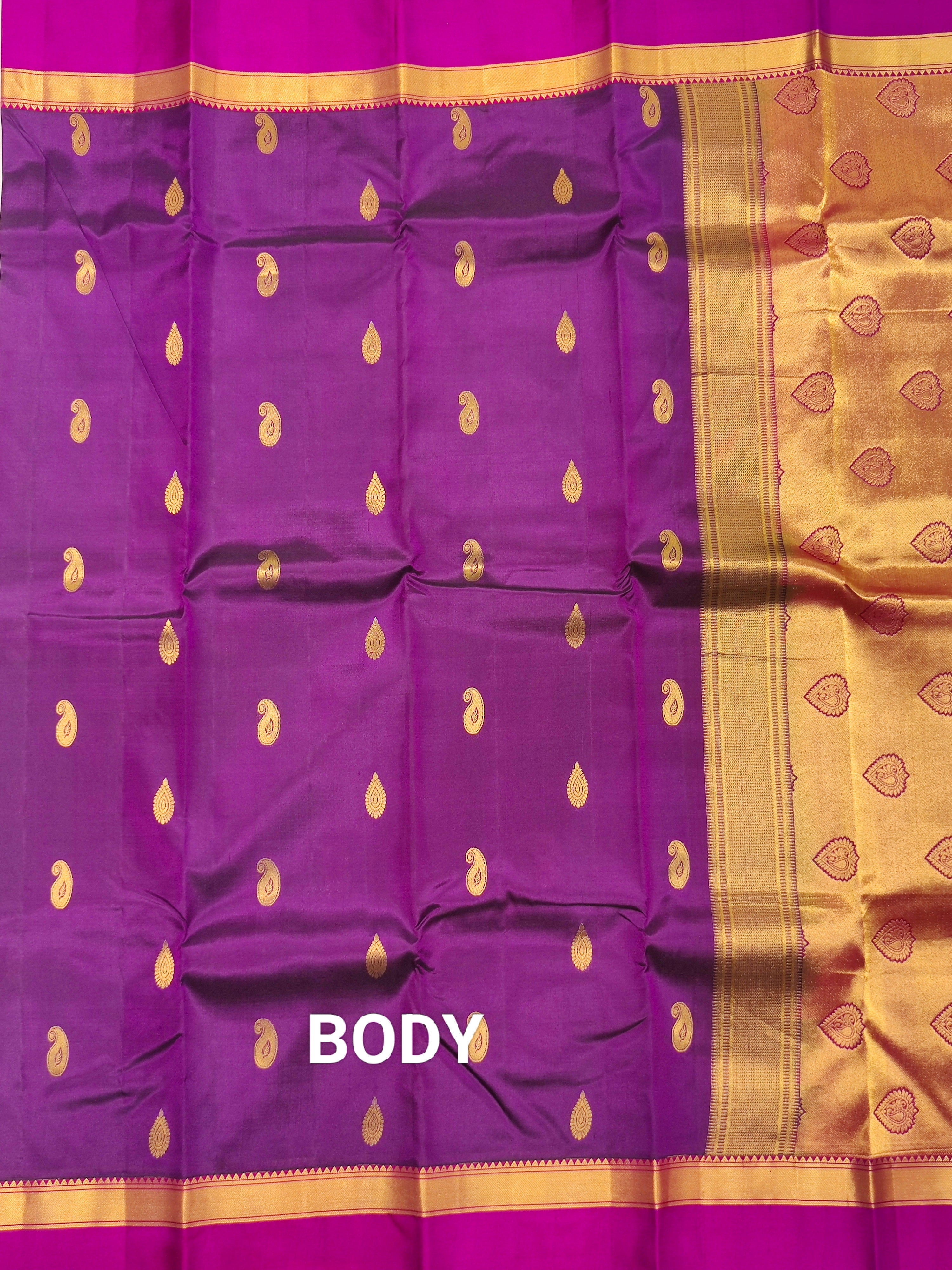 Red Raw Silk Saree with Blue Border - Elegant New Arrival - New Sudarshan Silks`