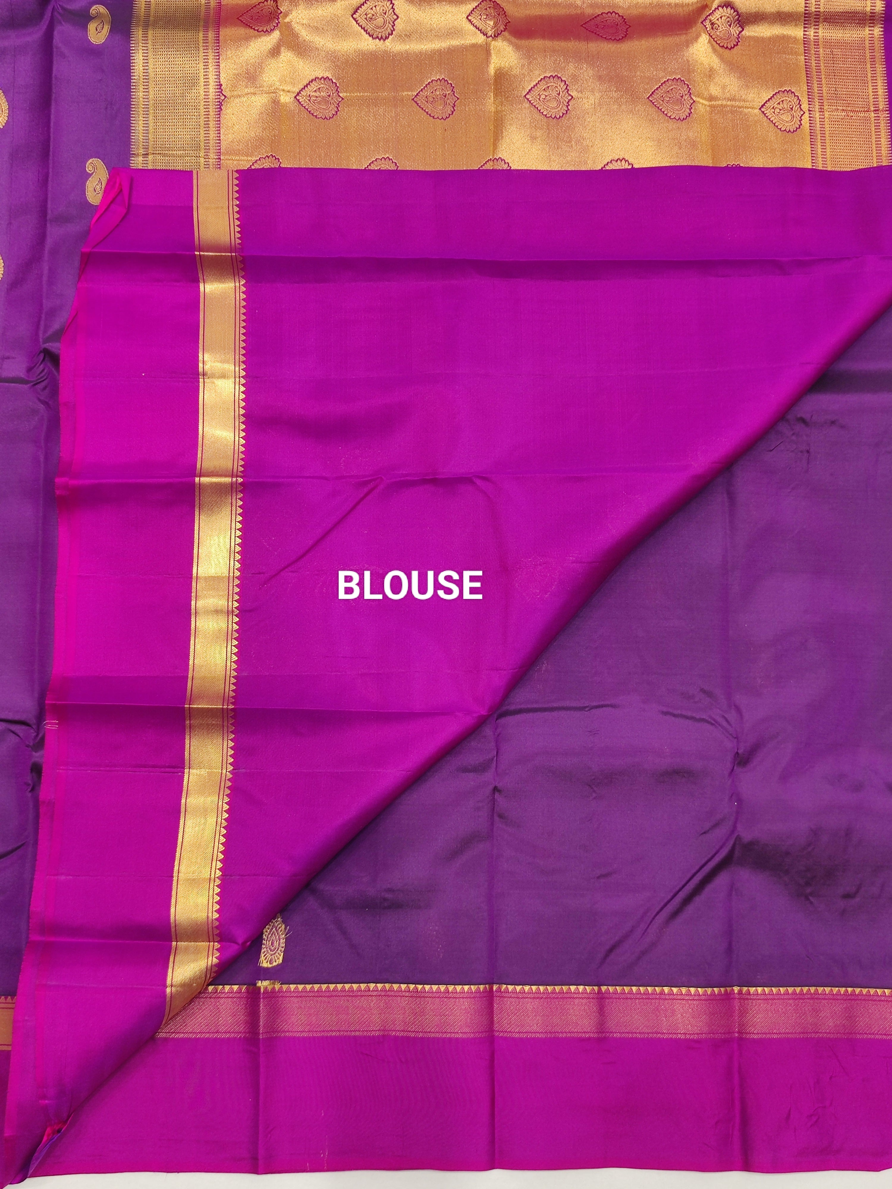 Red Raw Silk Saree with Blue Border - Elegant New Arrival - New Sudarshan Silks`