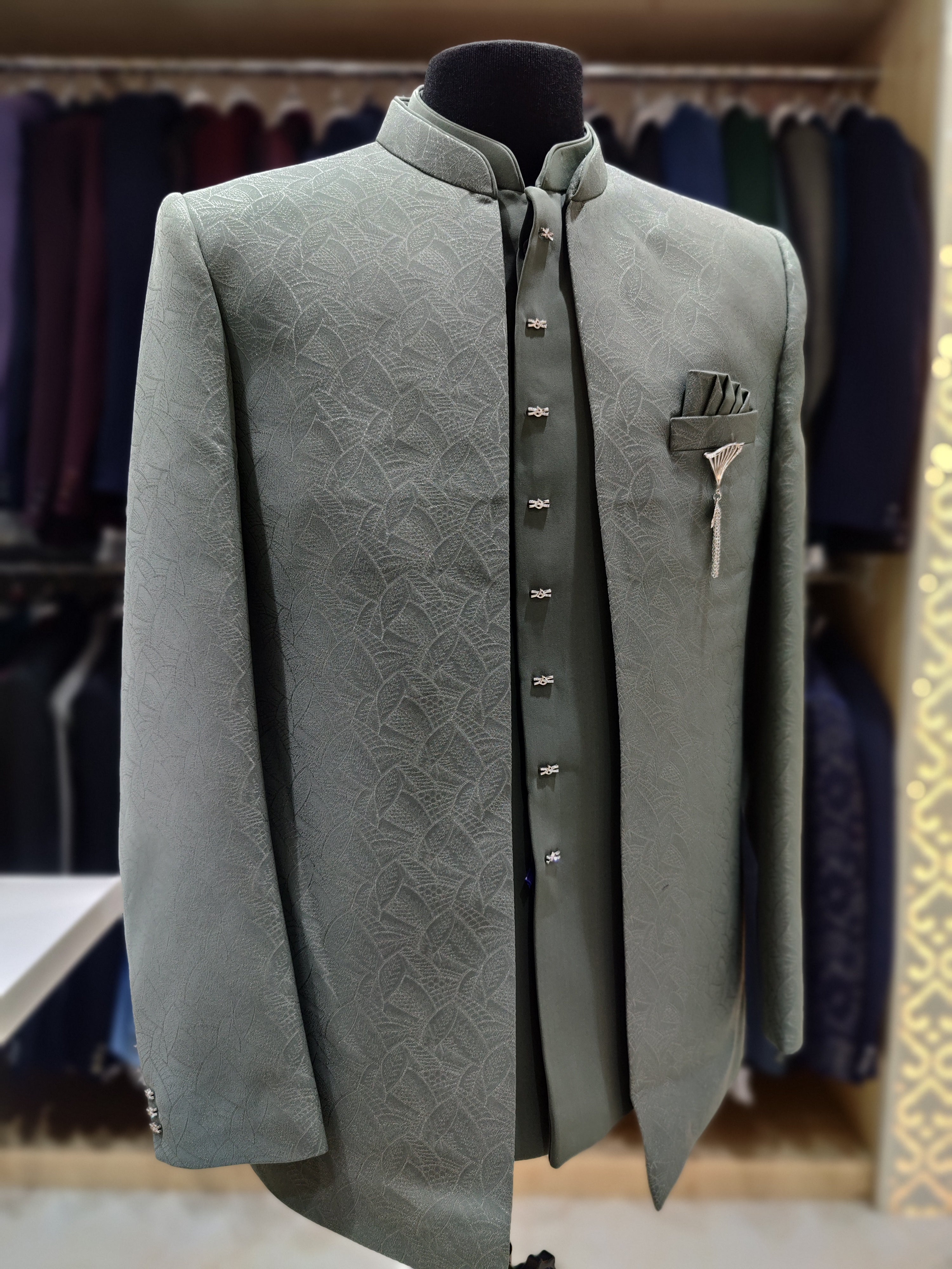 Fade Green Wedding Suit – Classic & Elegant - New Sudarshan Silks`