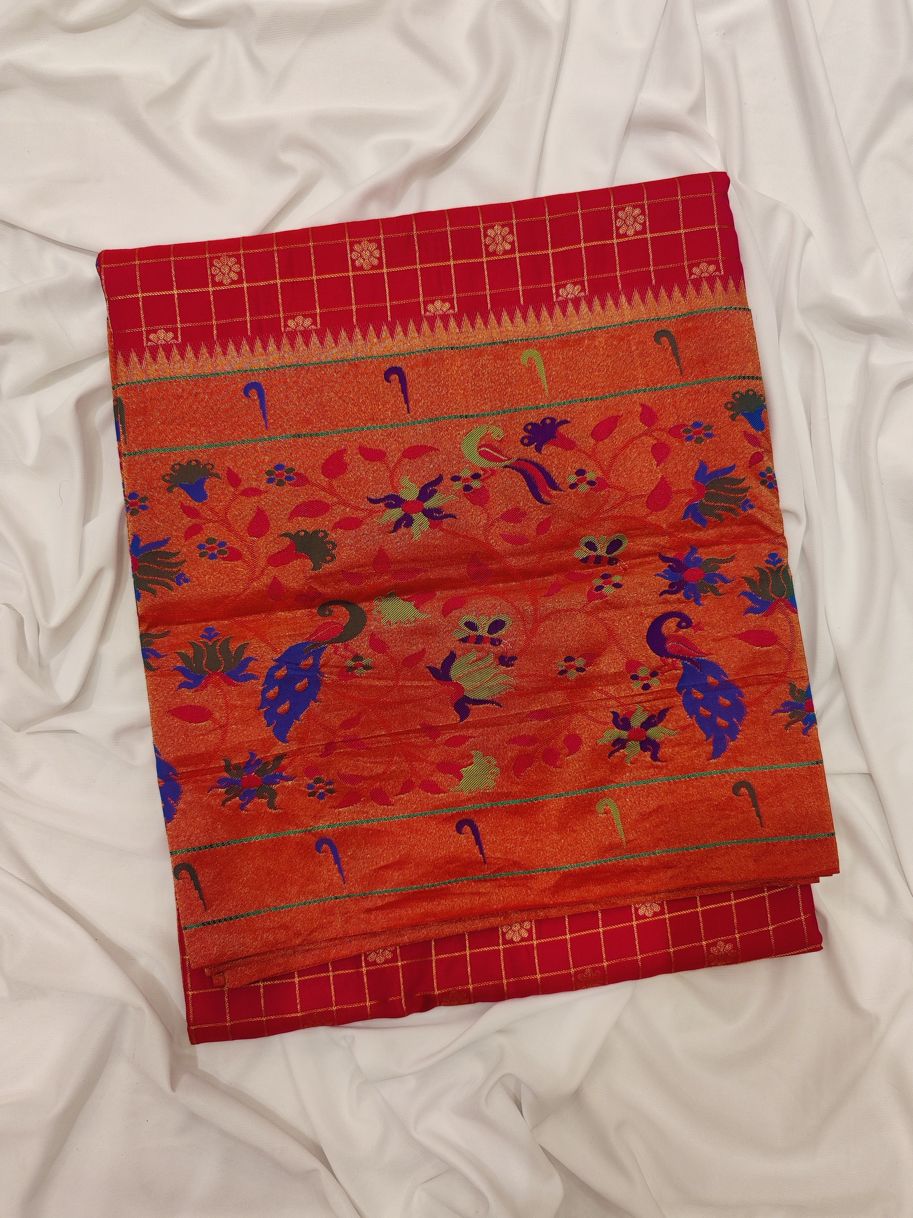 Dark Pink Pure Paithani Silk Saree with Traditional Paithani Border – Regal Handloom Saree Online - New Sudarshan Silks`