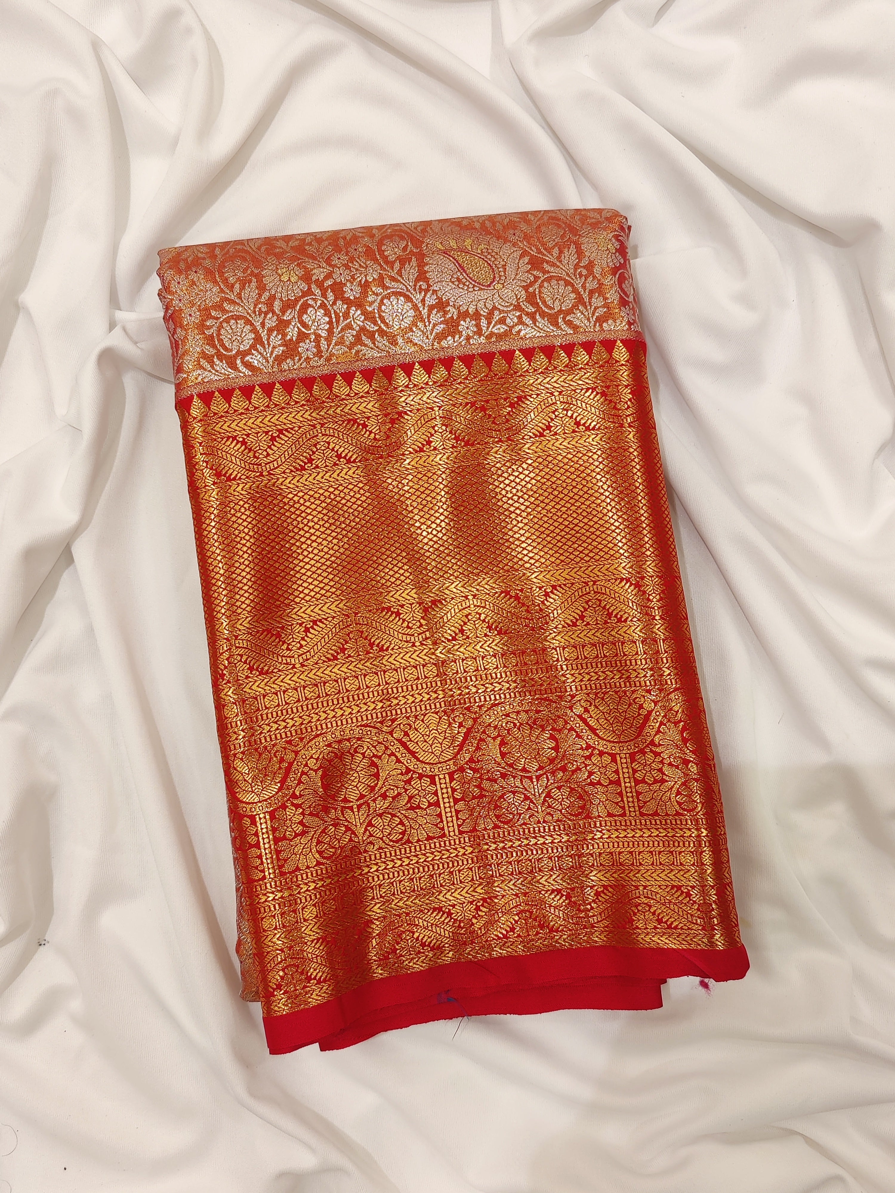 Peachish Pink Saree with Pink Border and Silver Zari – Elegant & Graceful