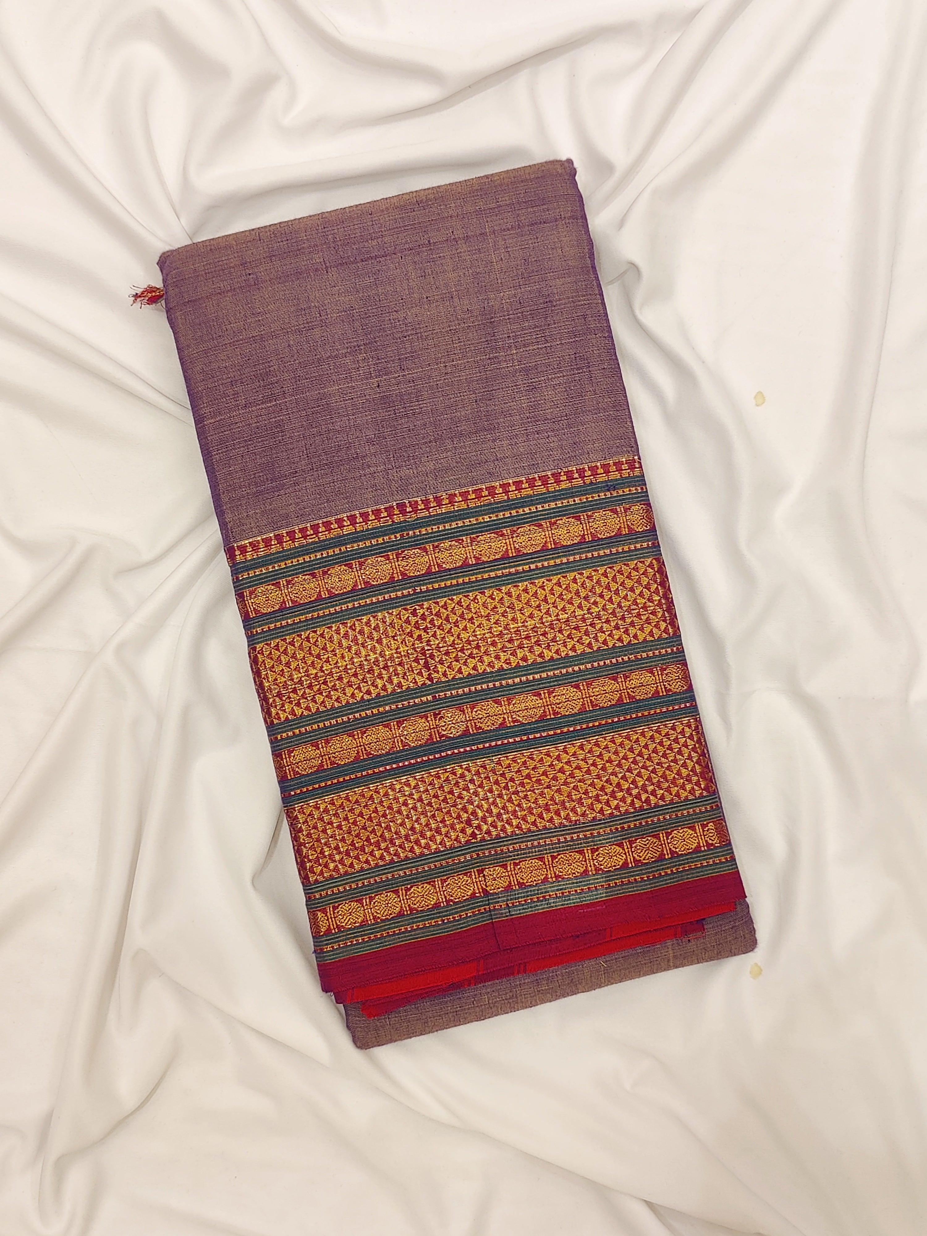Light Venkatagiri Cotton Saree – Traditional Red Border – Shop Online