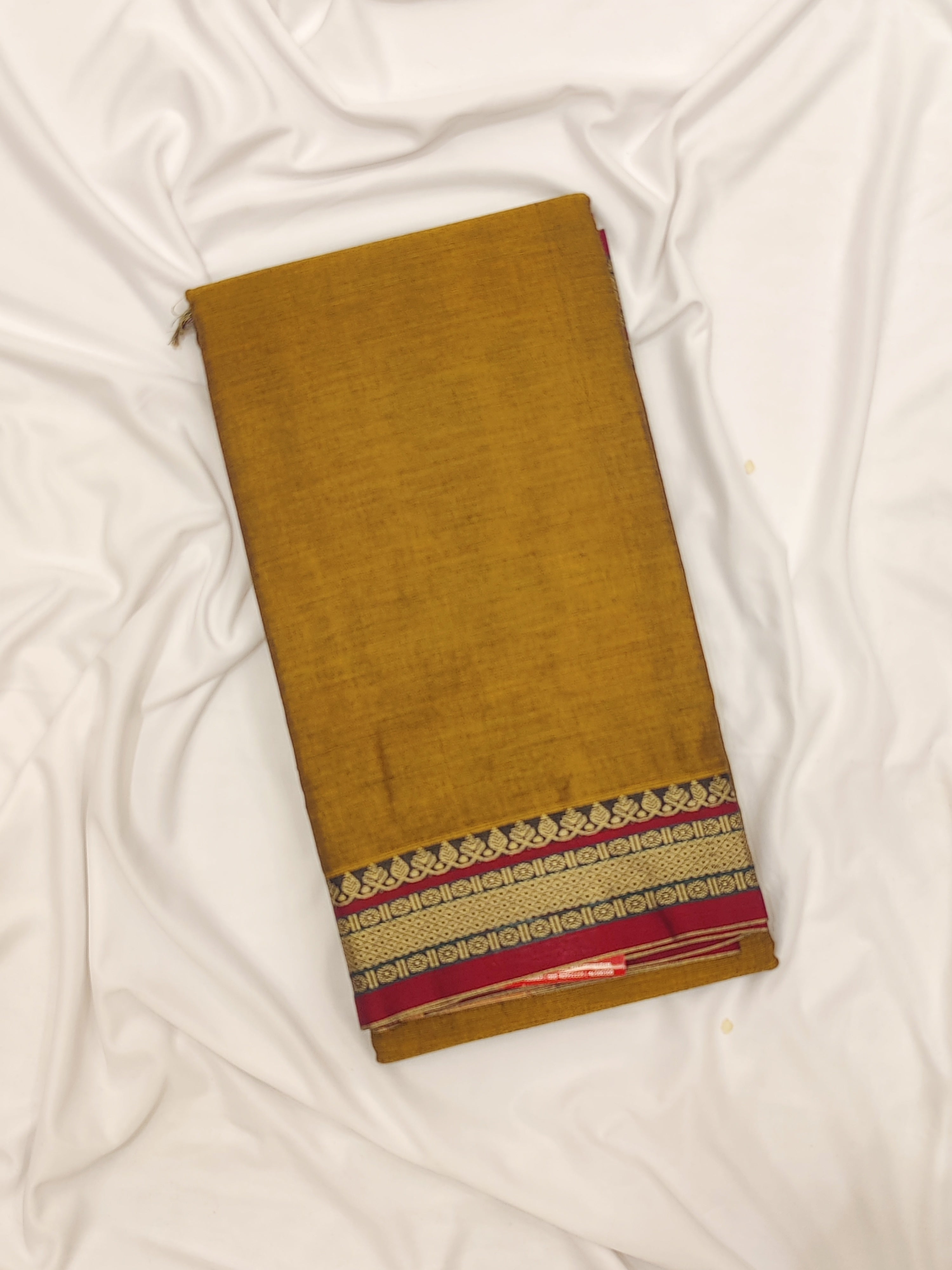 Chikoo Cotton Saree – Black Zari Traditional Border – Shop Online