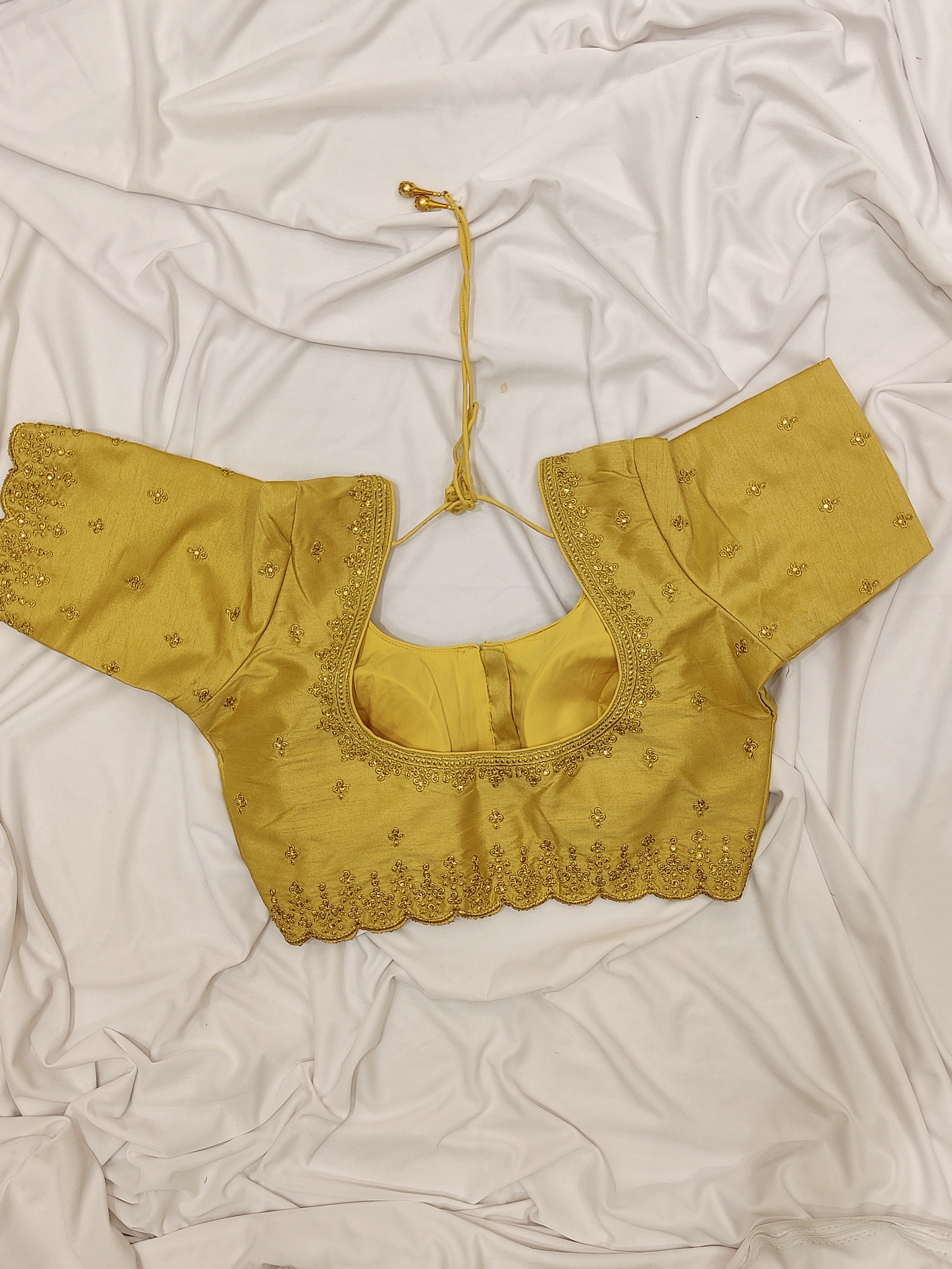 Cream Full Sleeve Fancy Blouse – Stone Work – Shop Online