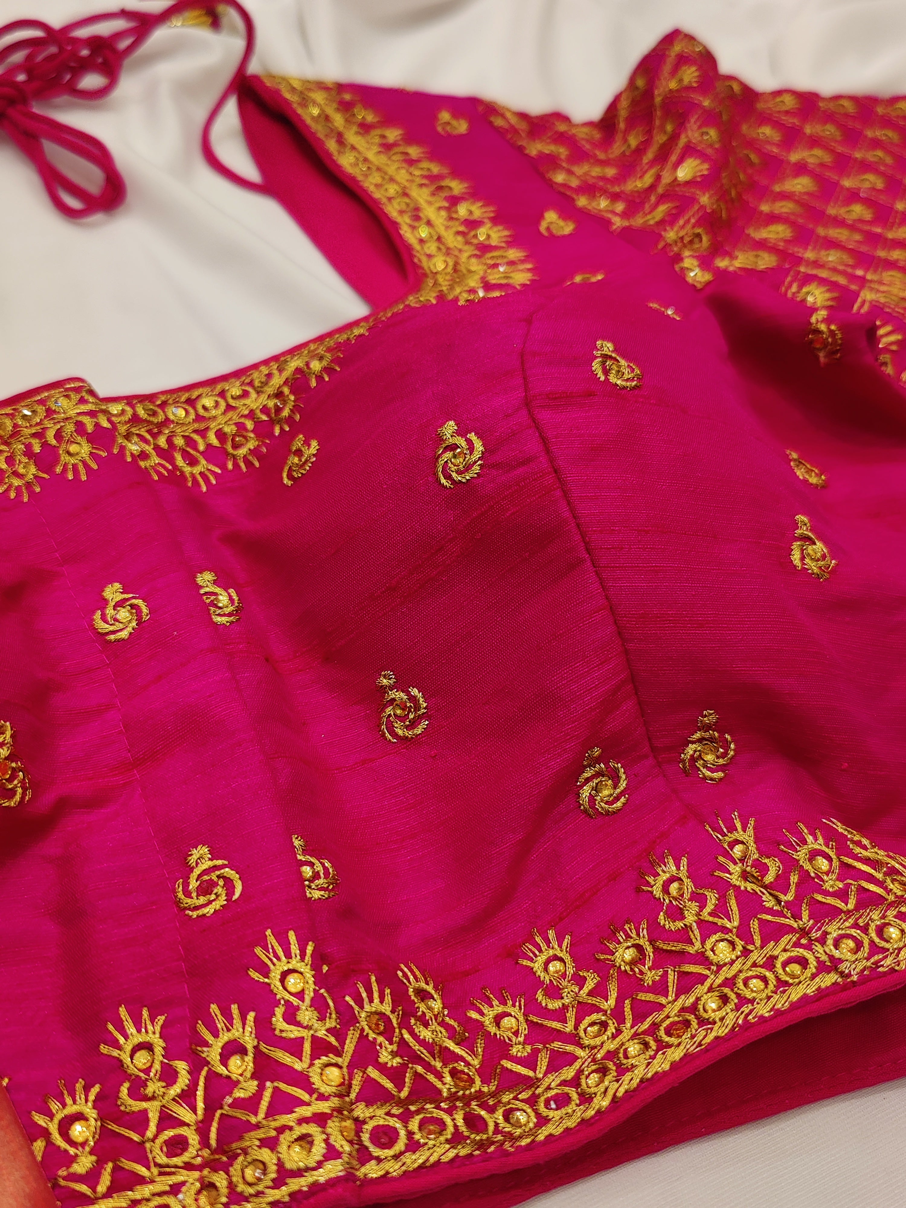 Pink Full Sleeve Fancy Blouse – Stone Work – Shop Online