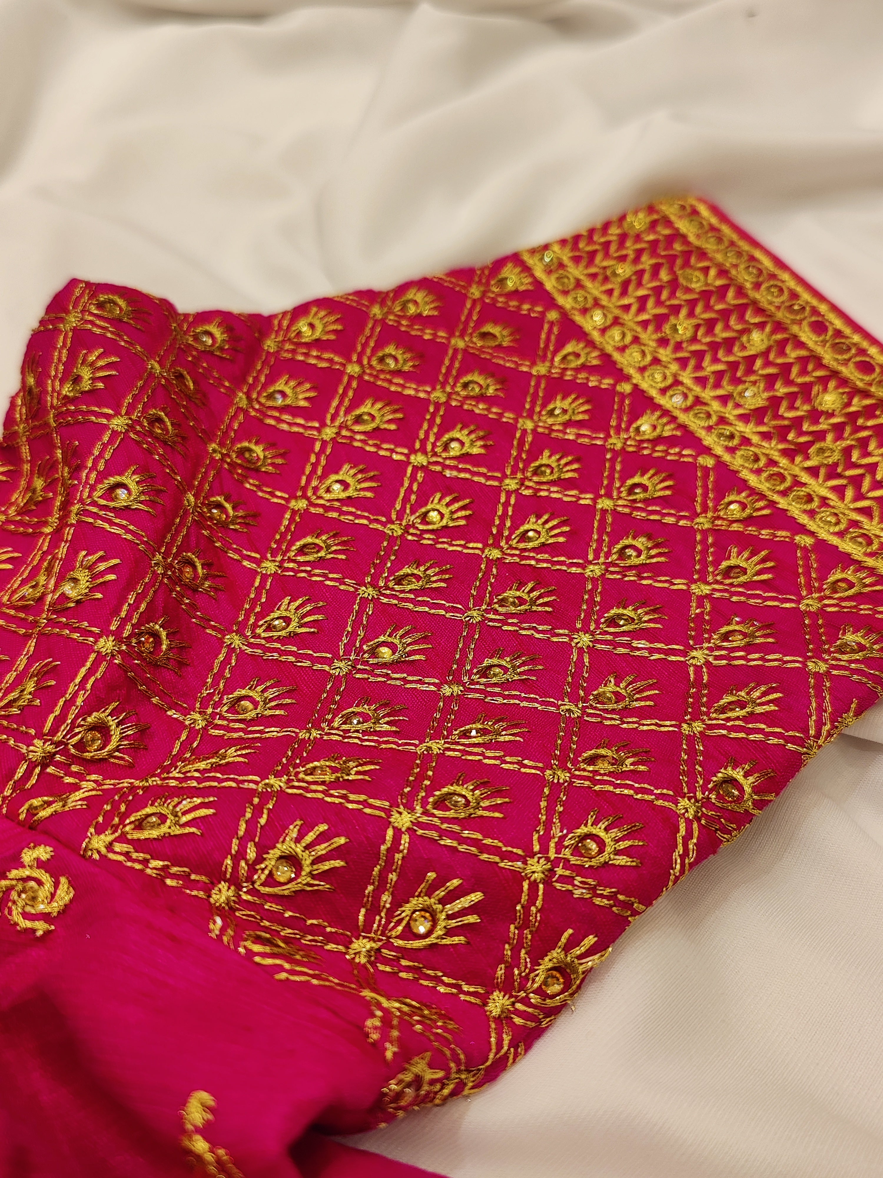 Pink Full Sleeve Fancy Blouse – Stone Work – Shop Online
