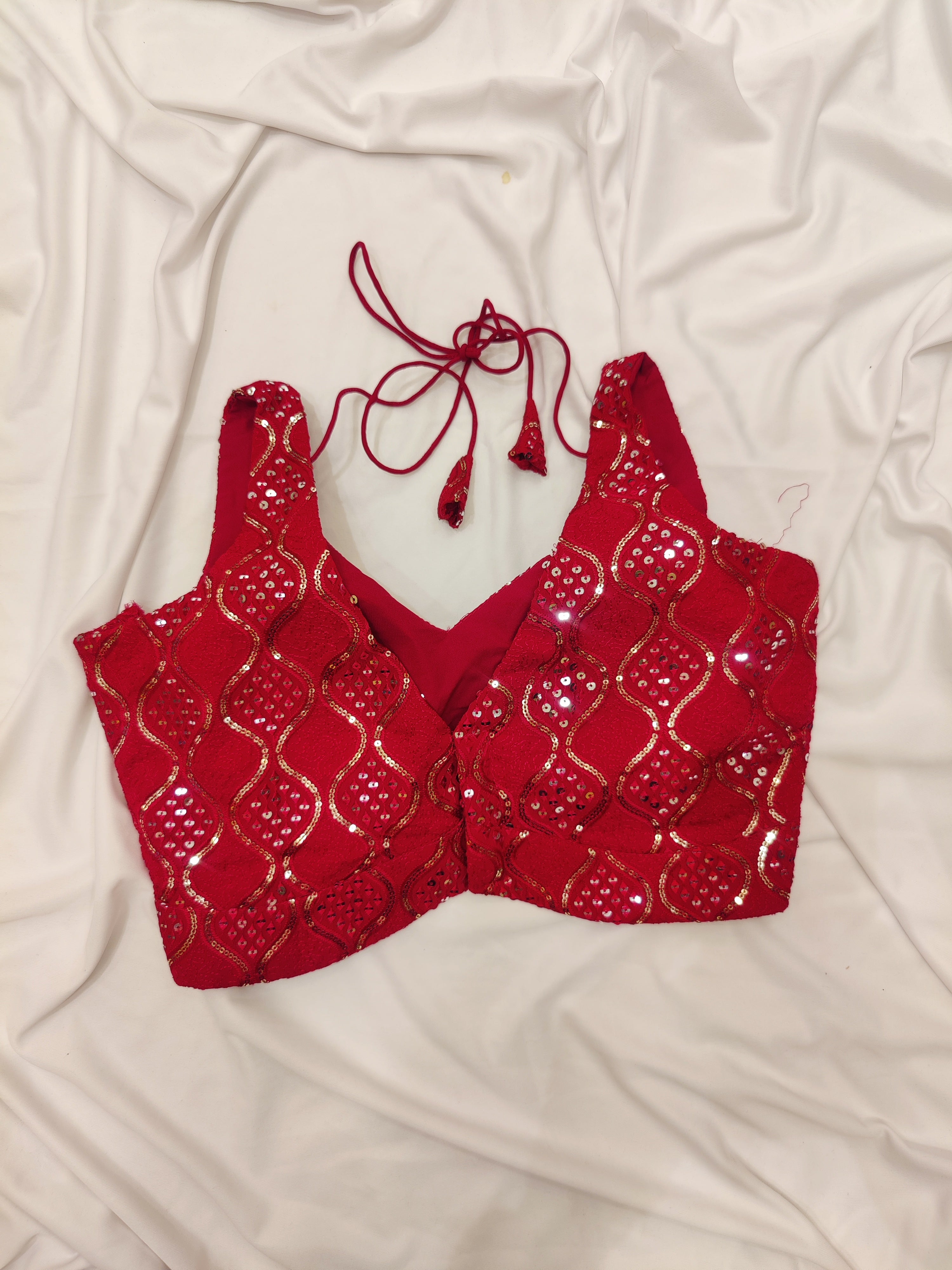 Dark Pink Fancy Sleeveless Blouse – Stone Embellished – Shop Online