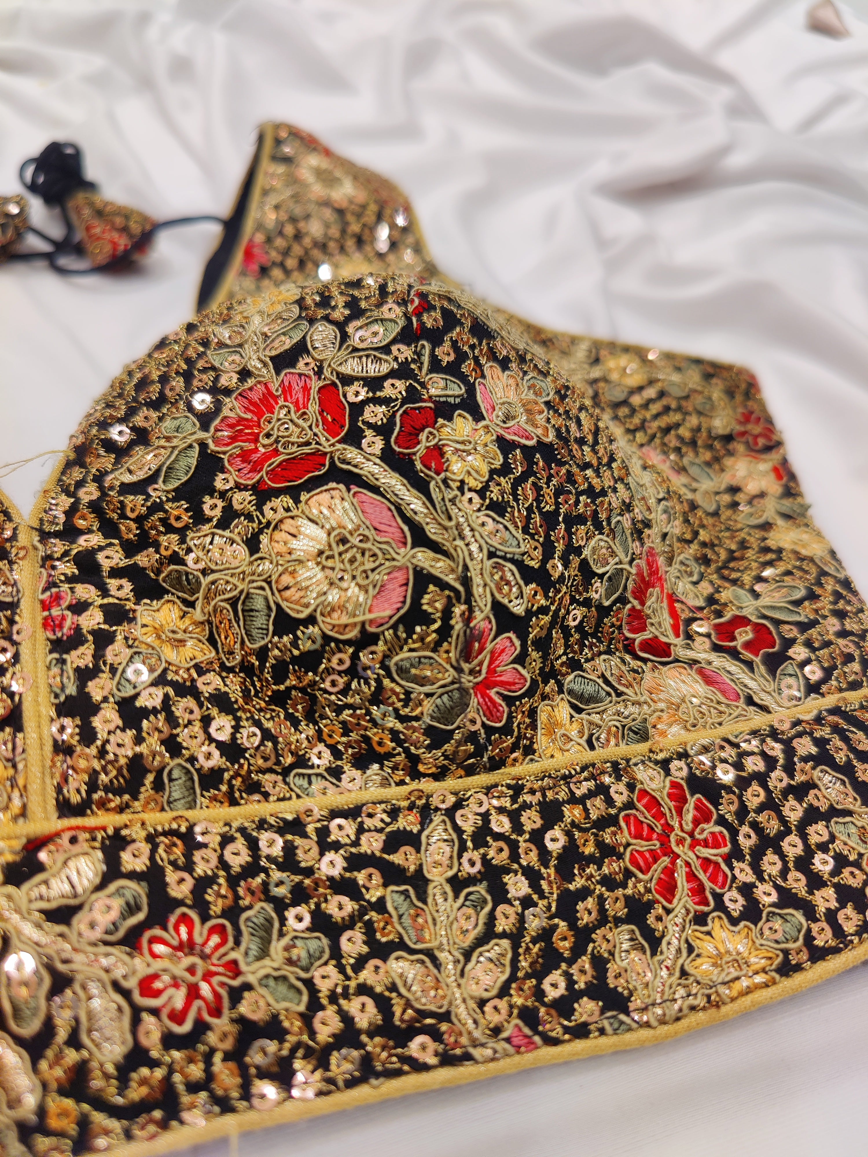 Multicolor Black Fancy Sleeveless Blouse – Stone Work – Shop Online