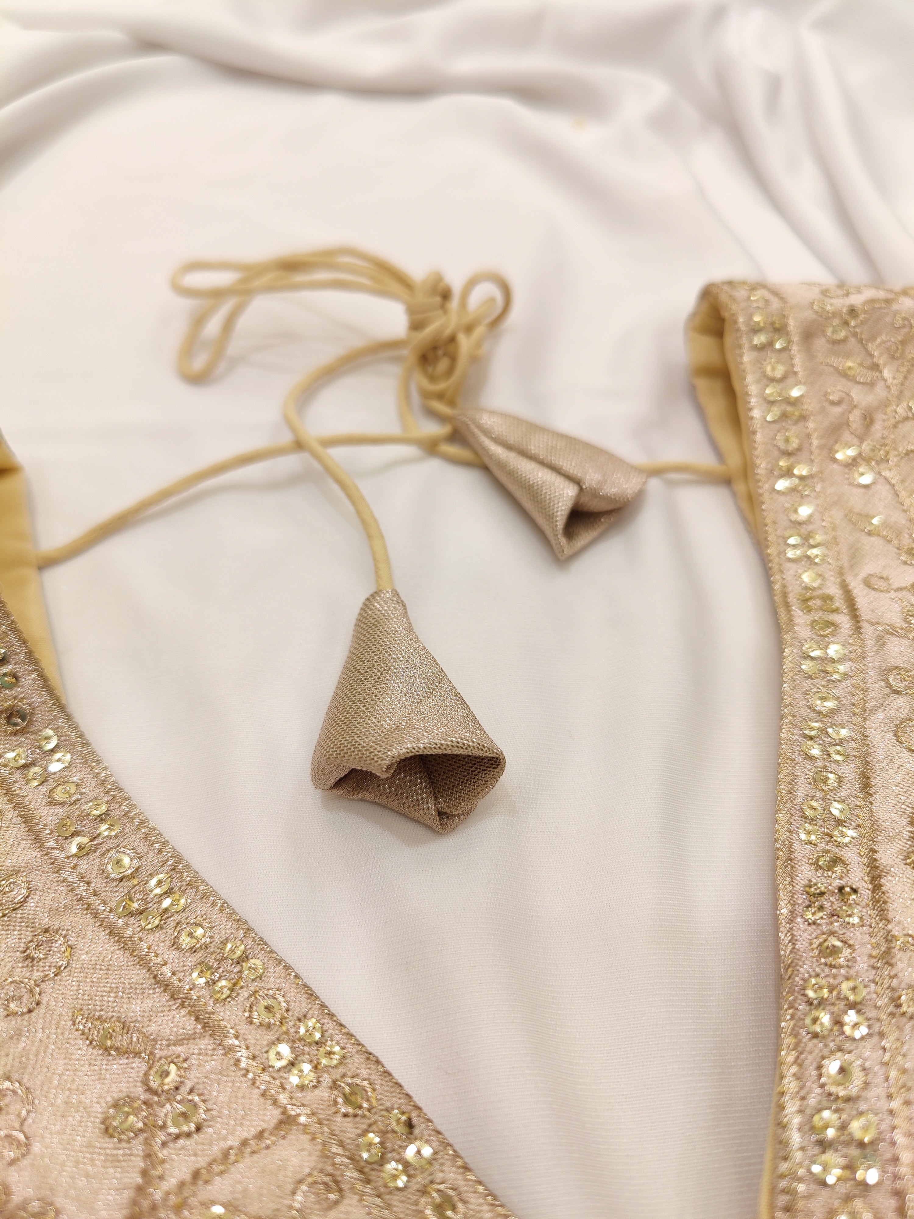 Cream Shade Fancy Sleeveless Blouse – Stone Work – Shop Online