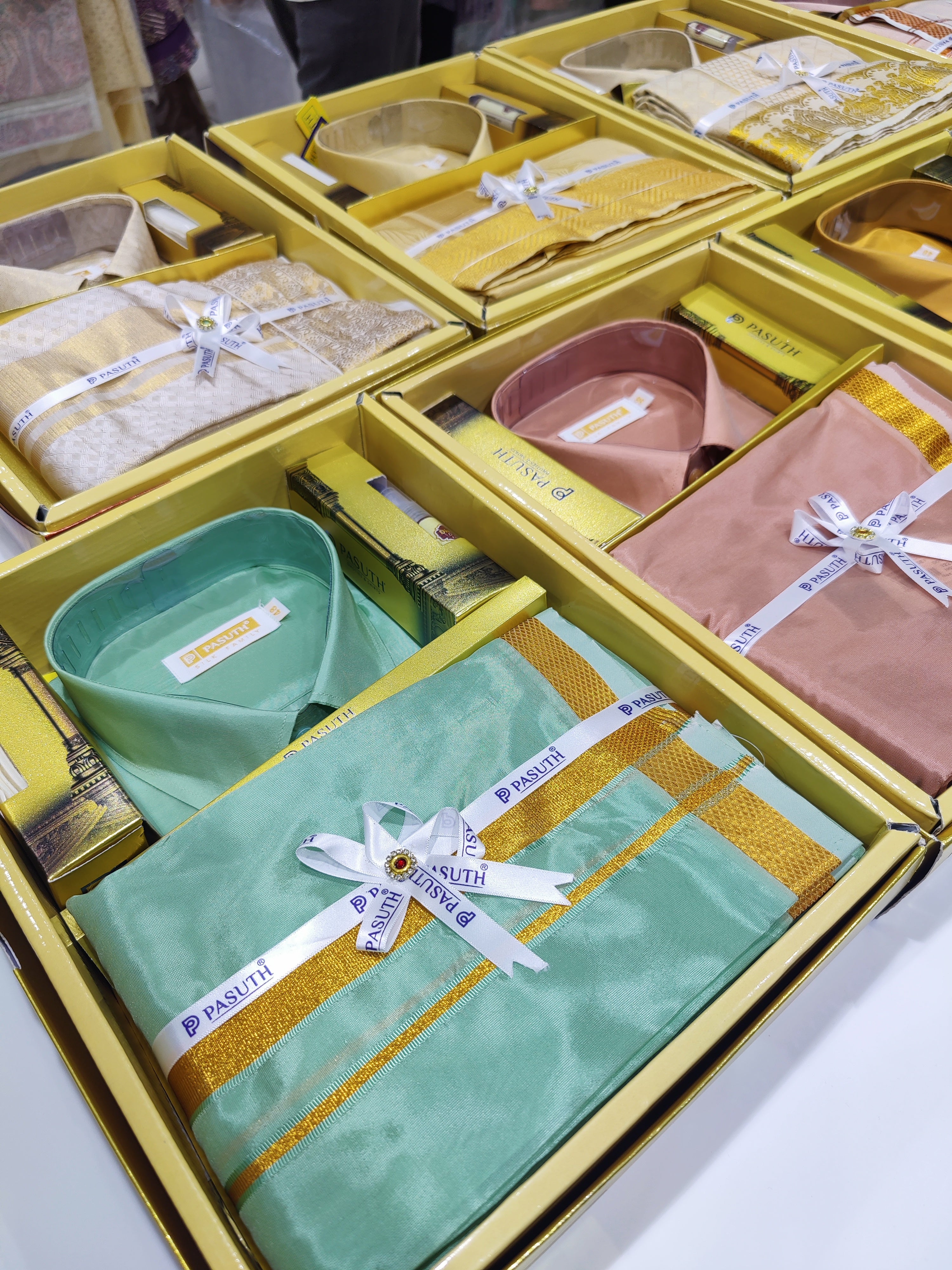 "Light Green Dhoti Set with Dhoti, Shirt, Belt & Perfume – Wedding Collection for Men"