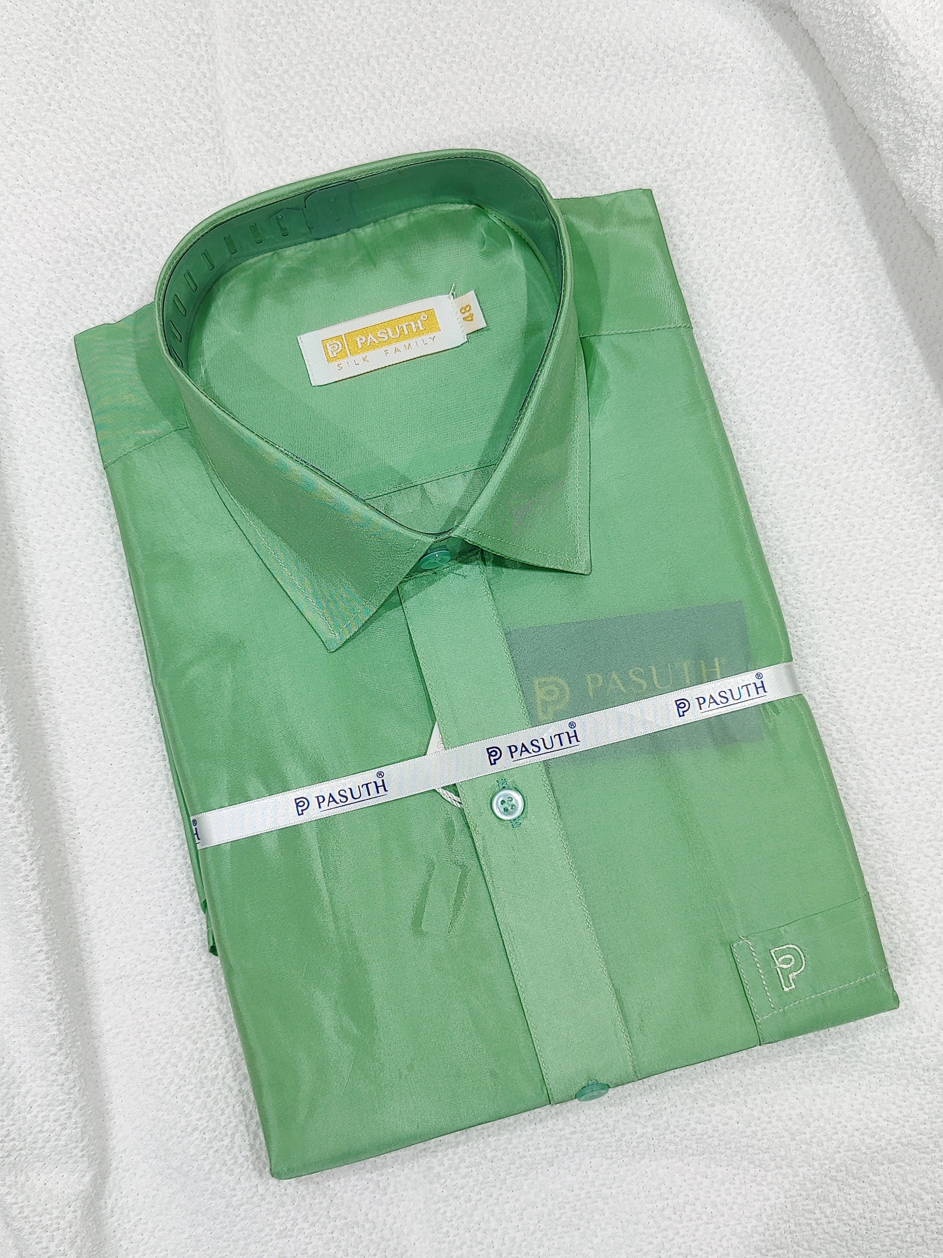 "Light Green Dhoti Set with Dhoti, Shirt, Belt & Perfume – Wedding Collection for Men"
