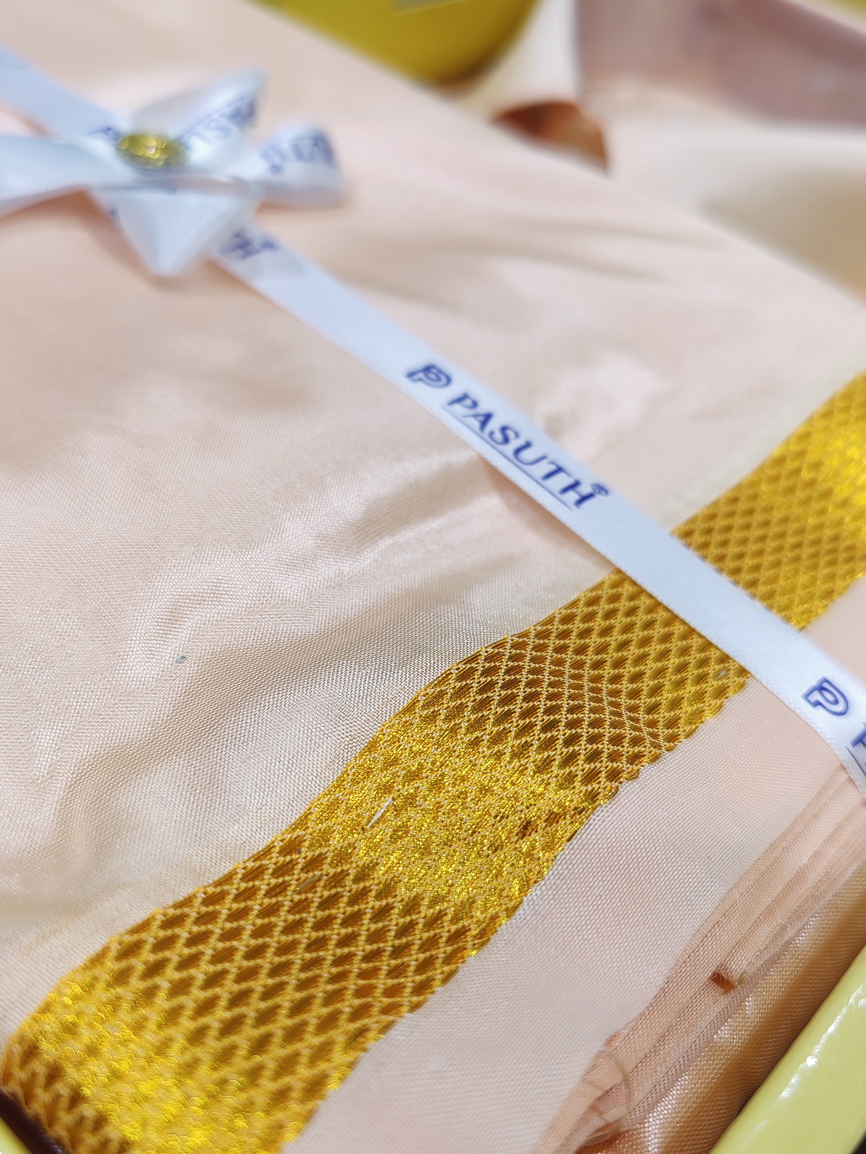 Rose Gold Dhoti Set with Dhoti, Shirt, Belt & Perfume – Wedding Collection
