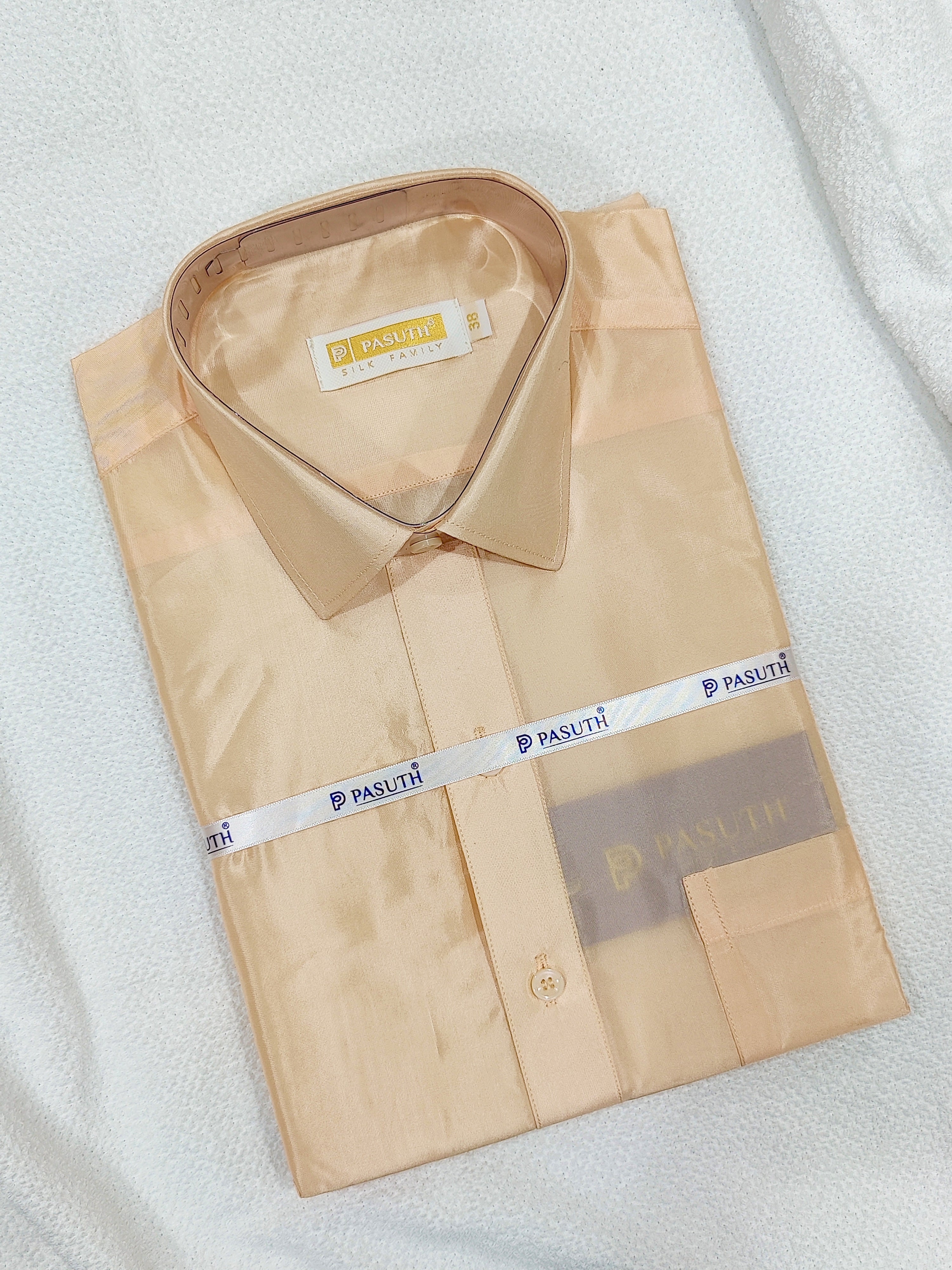 Rose Gold Dhoti Set with Dhoti, Shirt, Belt & Perfume – Wedding Collection