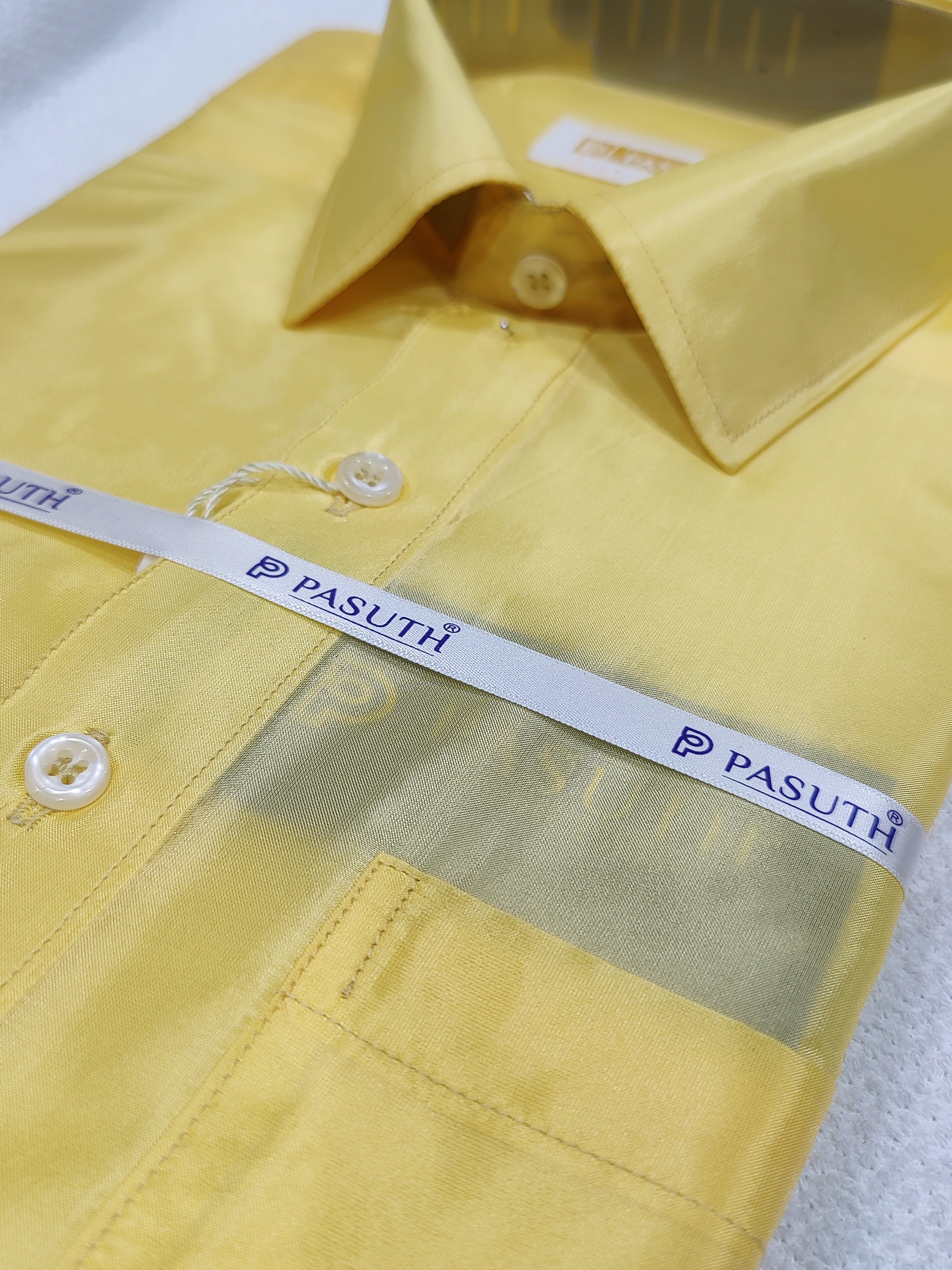 Yellowish Gold Dhoti Set with Dhoti, Shirt, Belt & Perfume – Wedding Collection