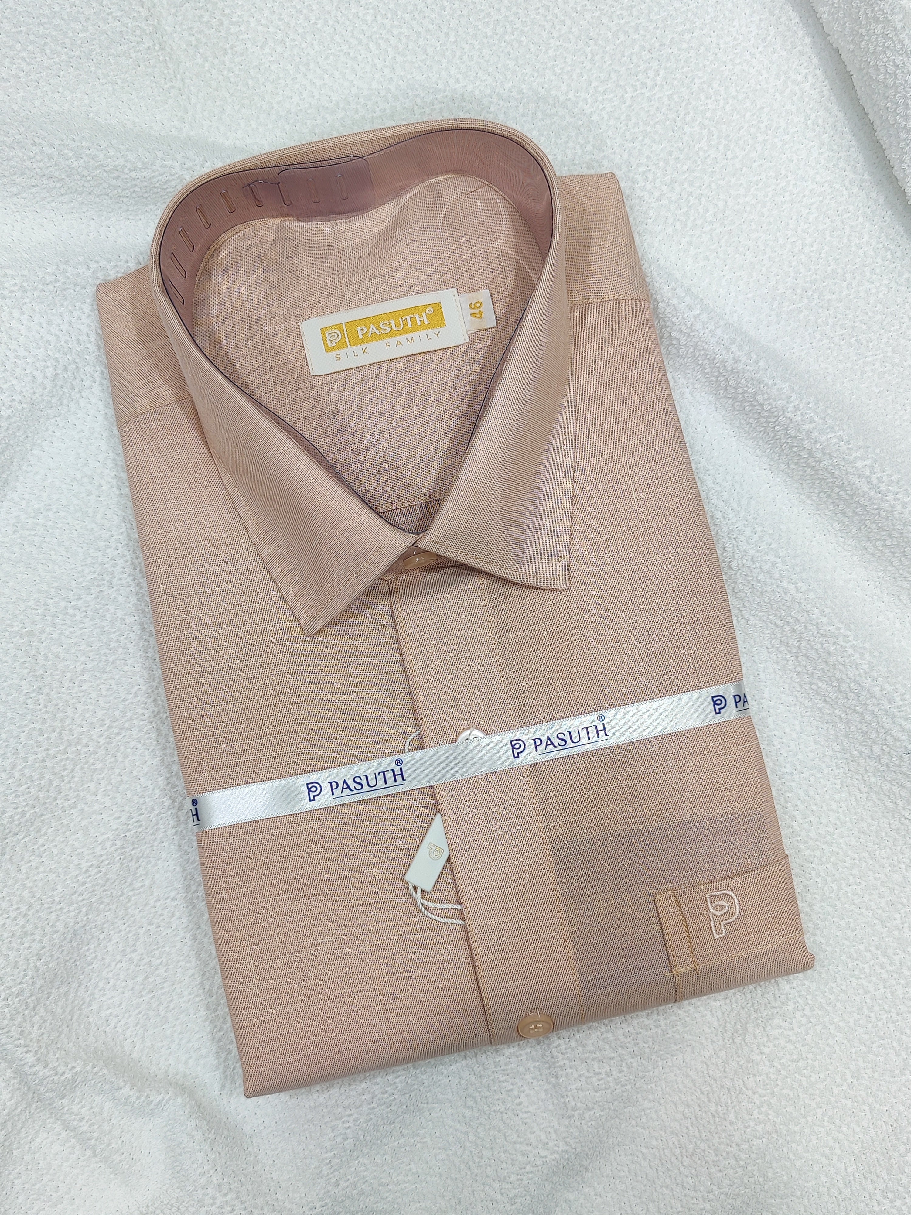 Rose Gold Dhoti and Shirt Combo Set: Complete Ethnic Elegance with Belt