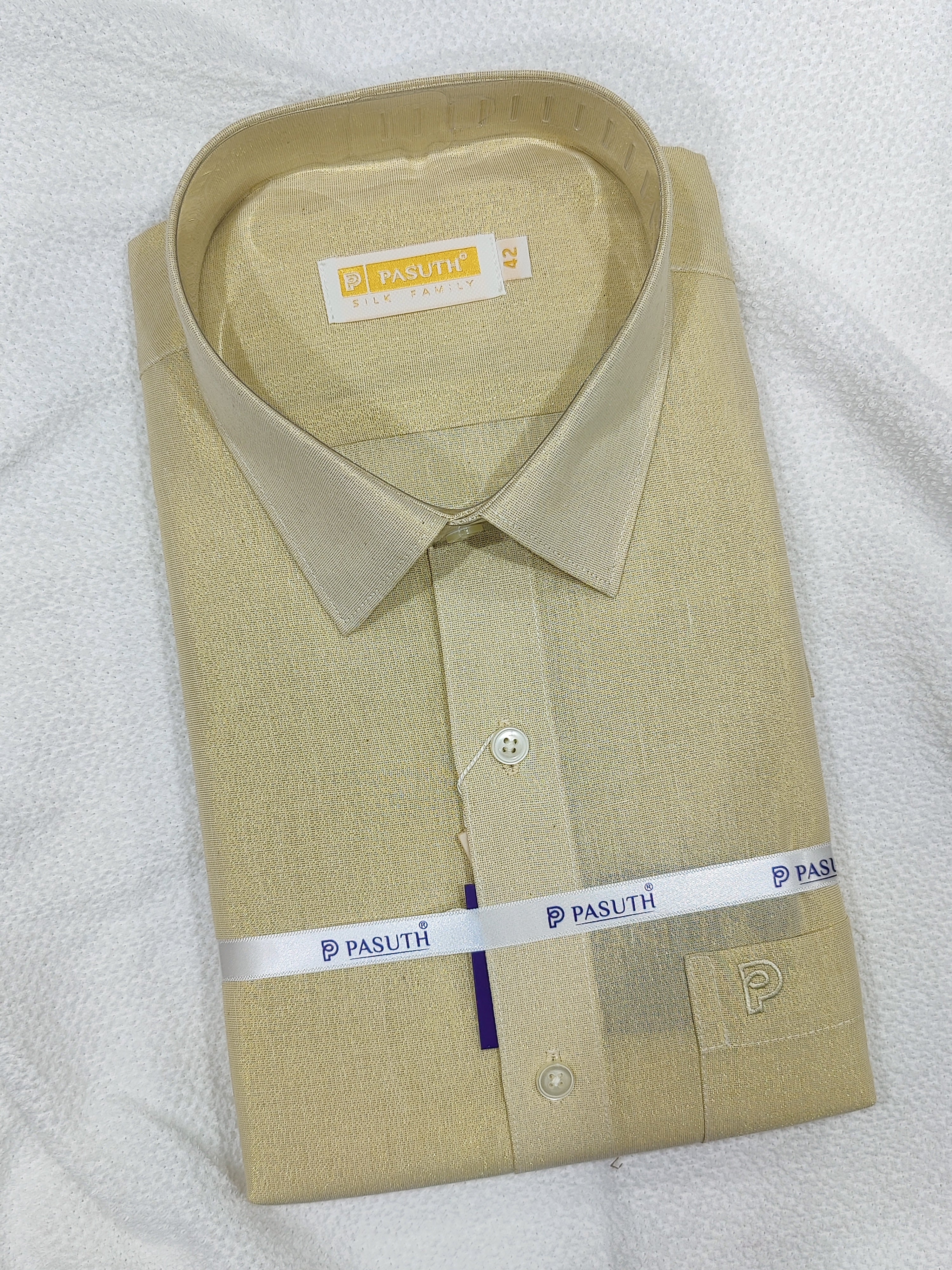 Gold Dhoti Set with Dhoti, Shirt, Belt & Perfume – Wedding Collection for Men