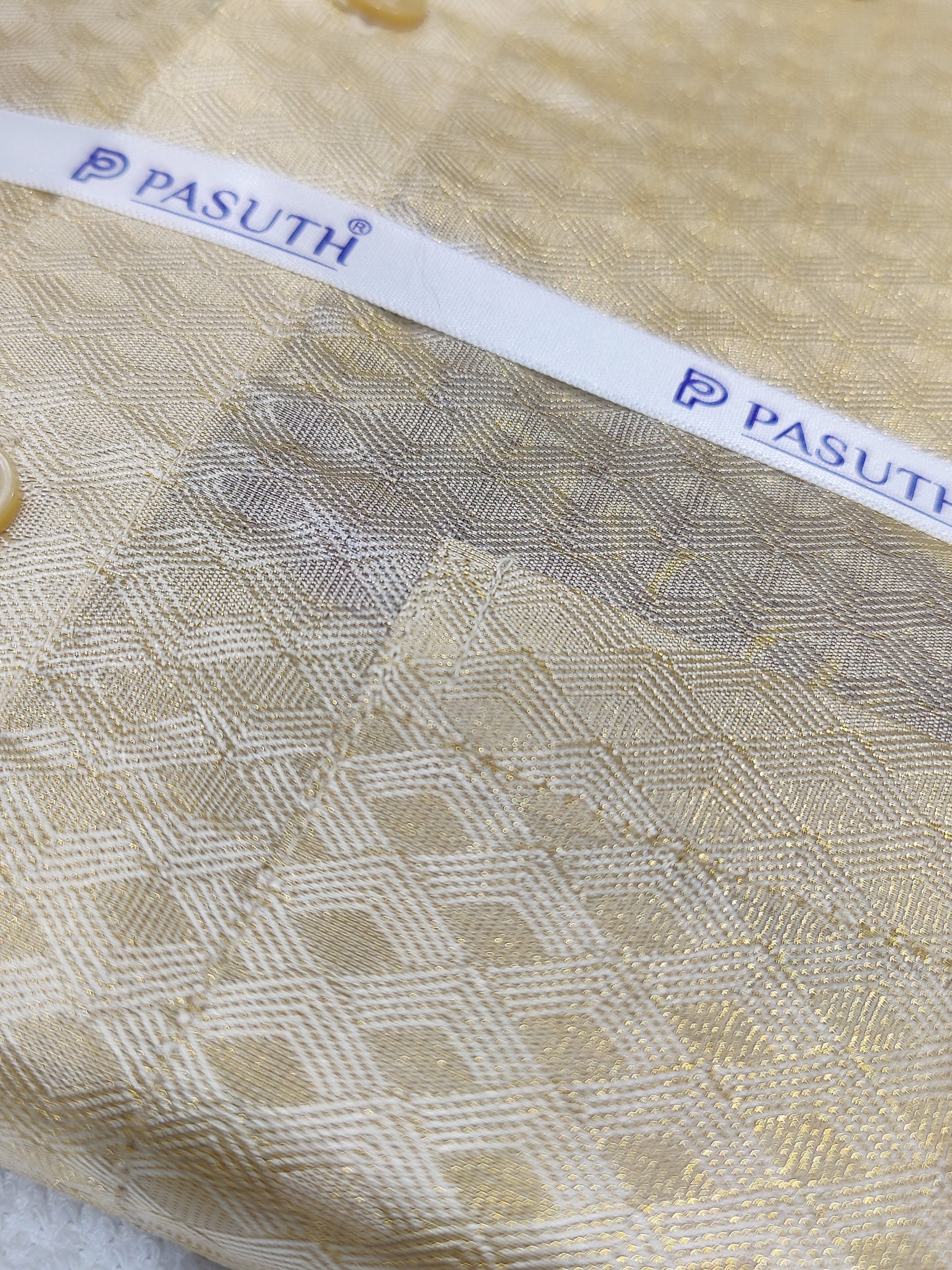 Gold Diamond Checks Dhoti Set with Dhoti, Shirt, Belt & Perfume – Wedding Collection for Men