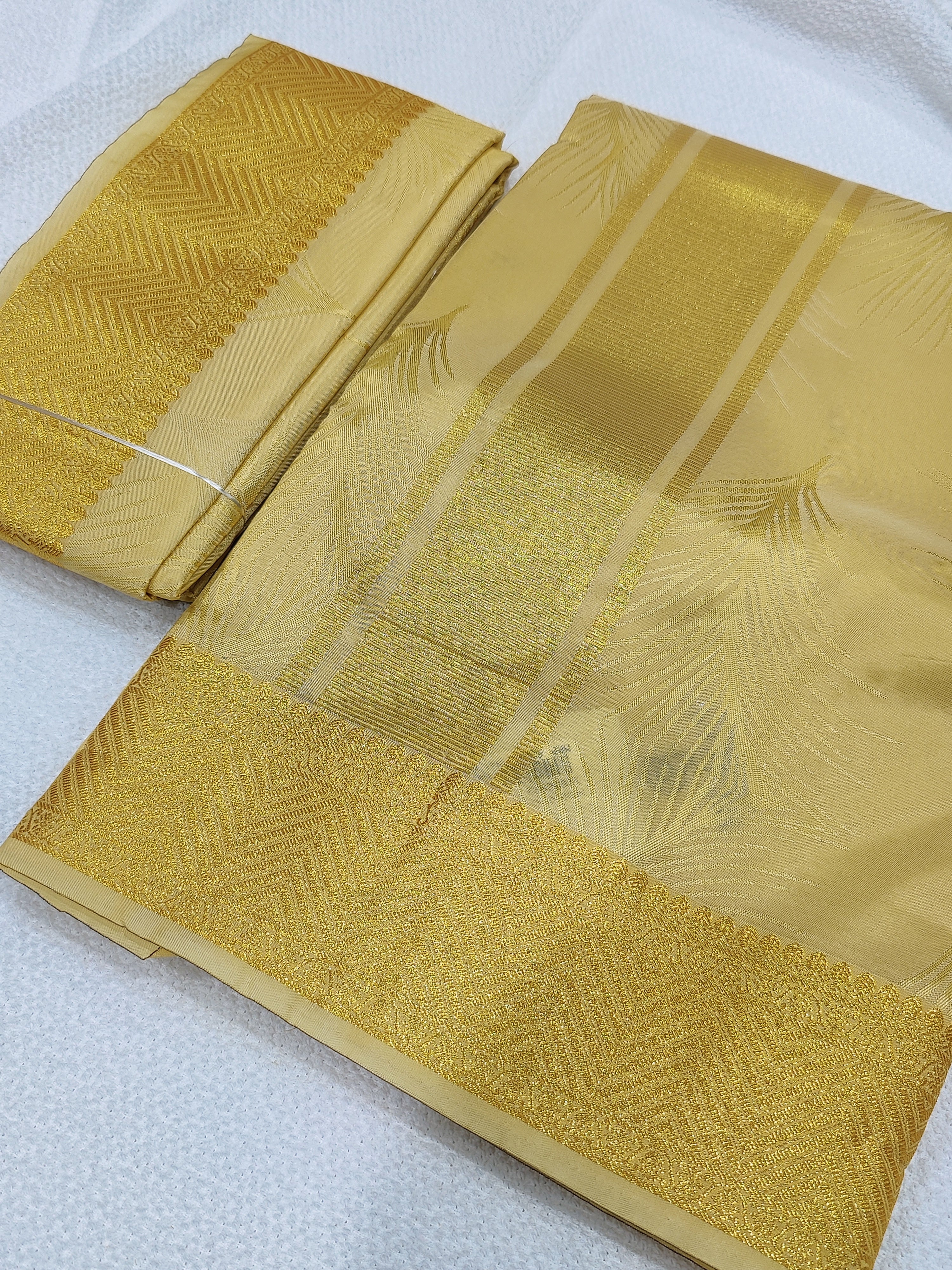 Gold Zari Work Dhoti Set with Dhoti, Shirt, Belt & Perfume – Wedding Collection for Men
