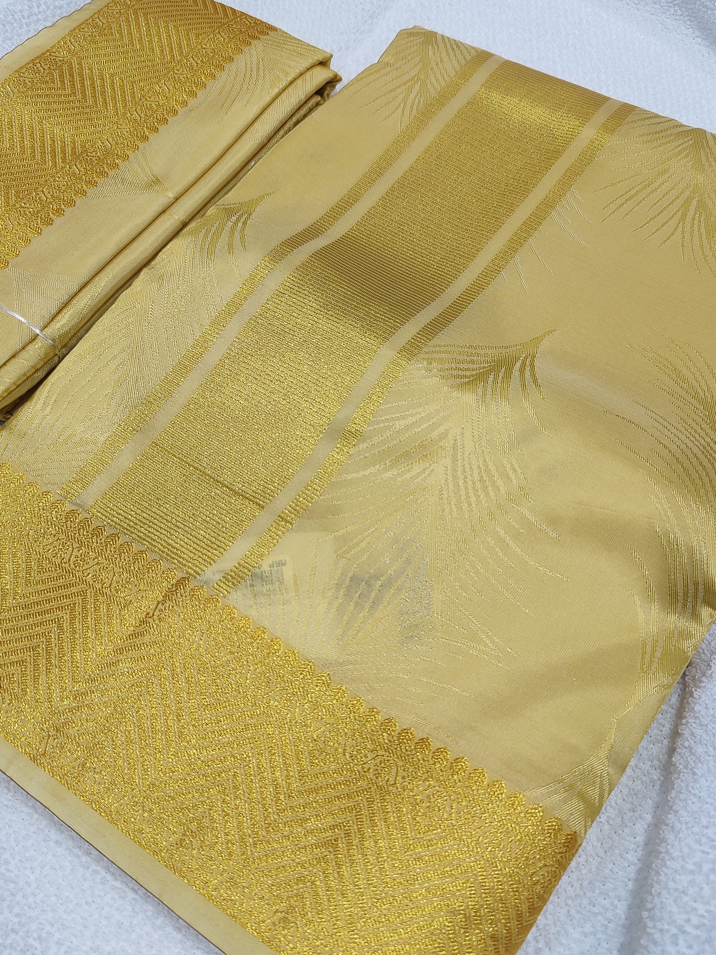Gold Zari Work Dhoti Set with Dhoti, Shirt, Belt & Perfume – Wedding Collection for Men
