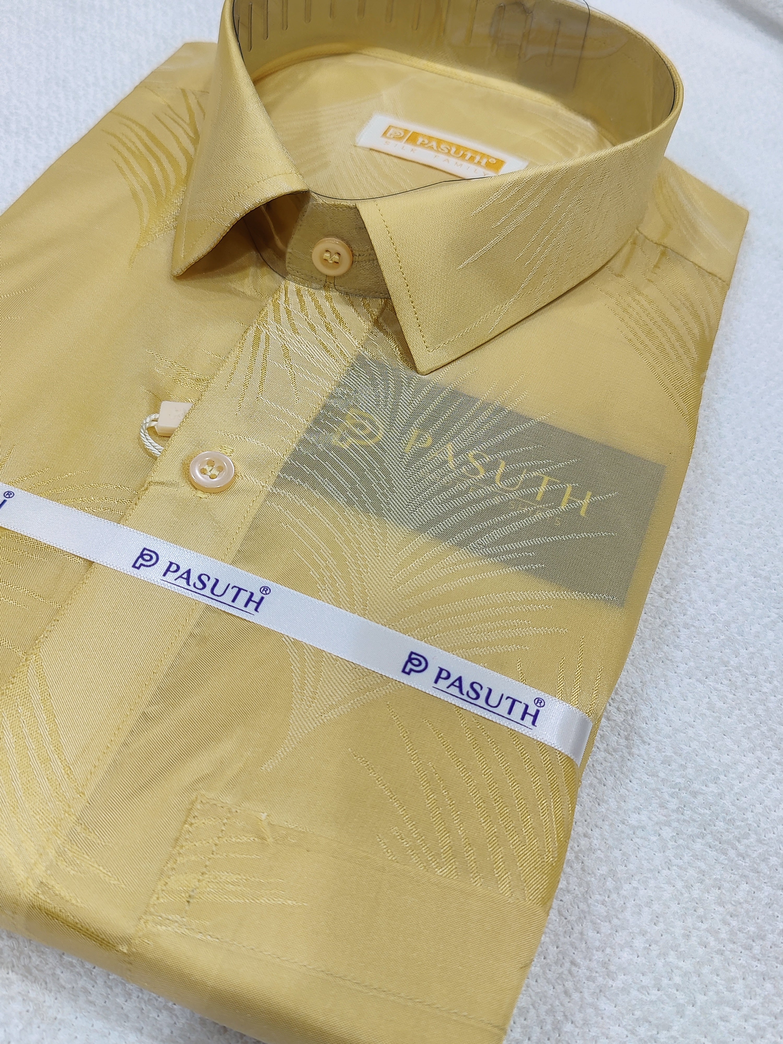 Gold Zari Work Dhoti Set with Dhoti, Shirt, Belt & Perfume – Wedding Collection for Men