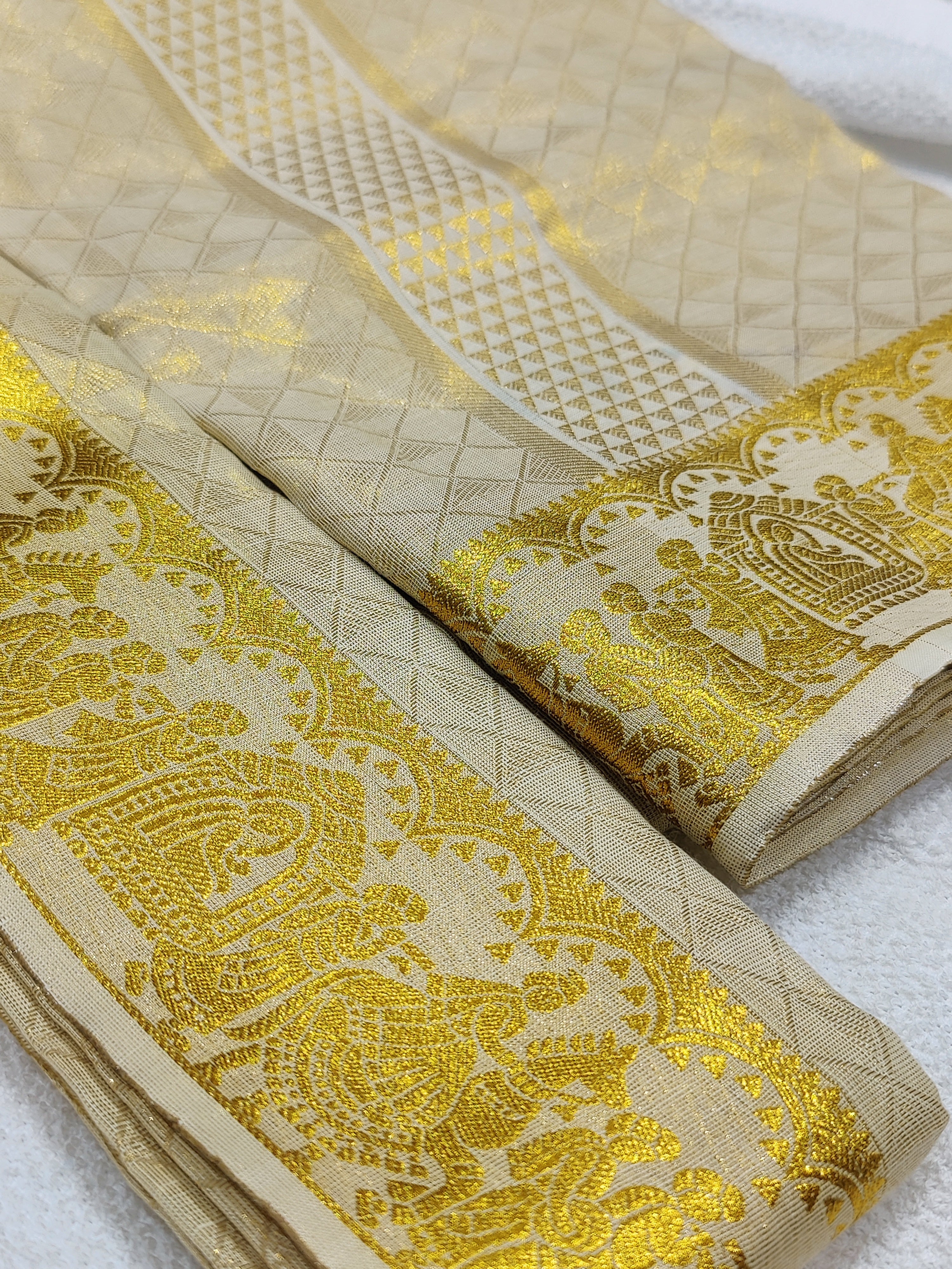 Palak Gold Zari Work Dhoti Set with Dhoti, Shirt, Belt & Perfume – Wedding Collection for Men