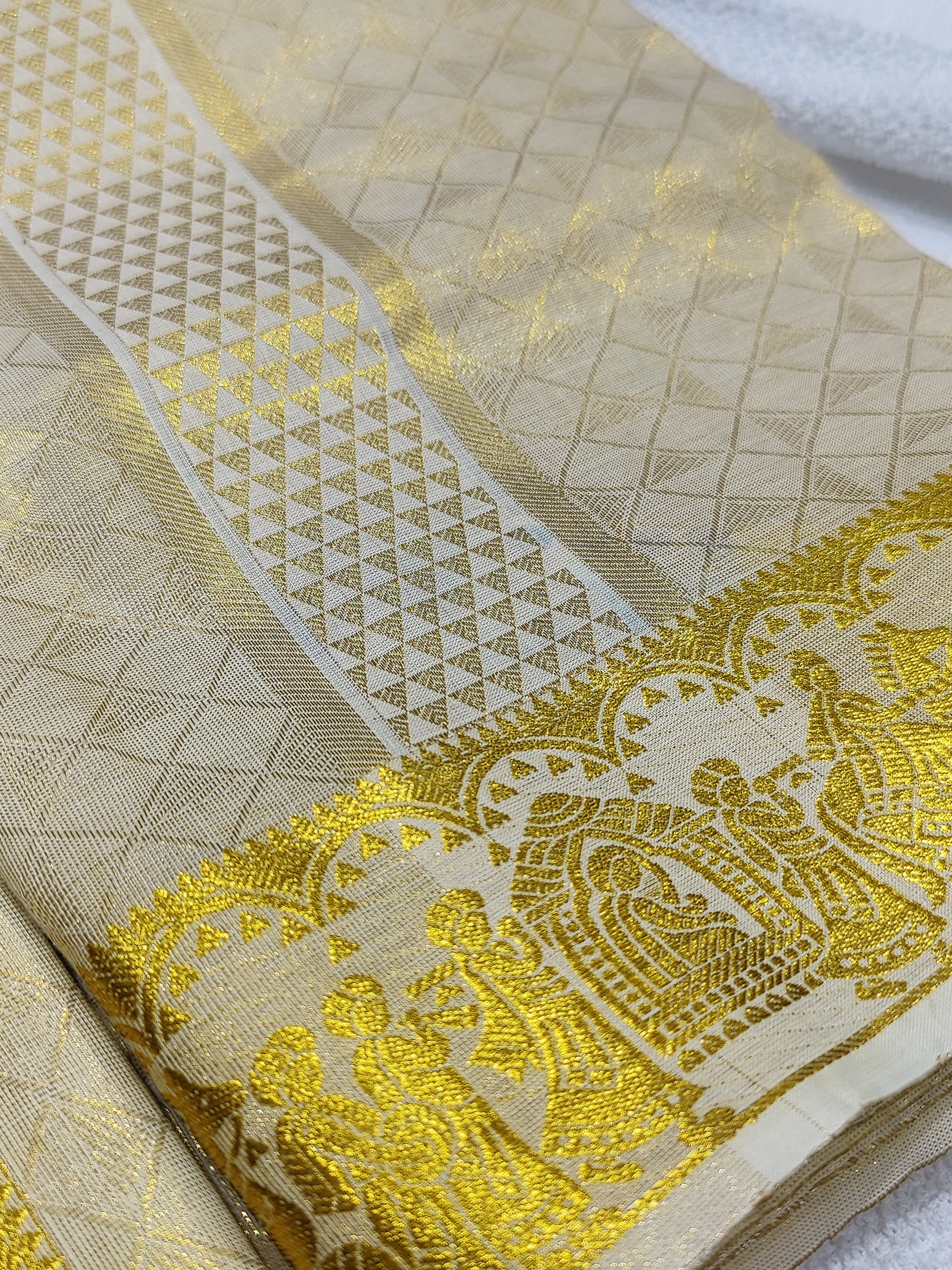 Palak Gold Zari Work Dhoti Set with Dhoti, Shirt, Belt & Perfume – Wedding Collection for Men
