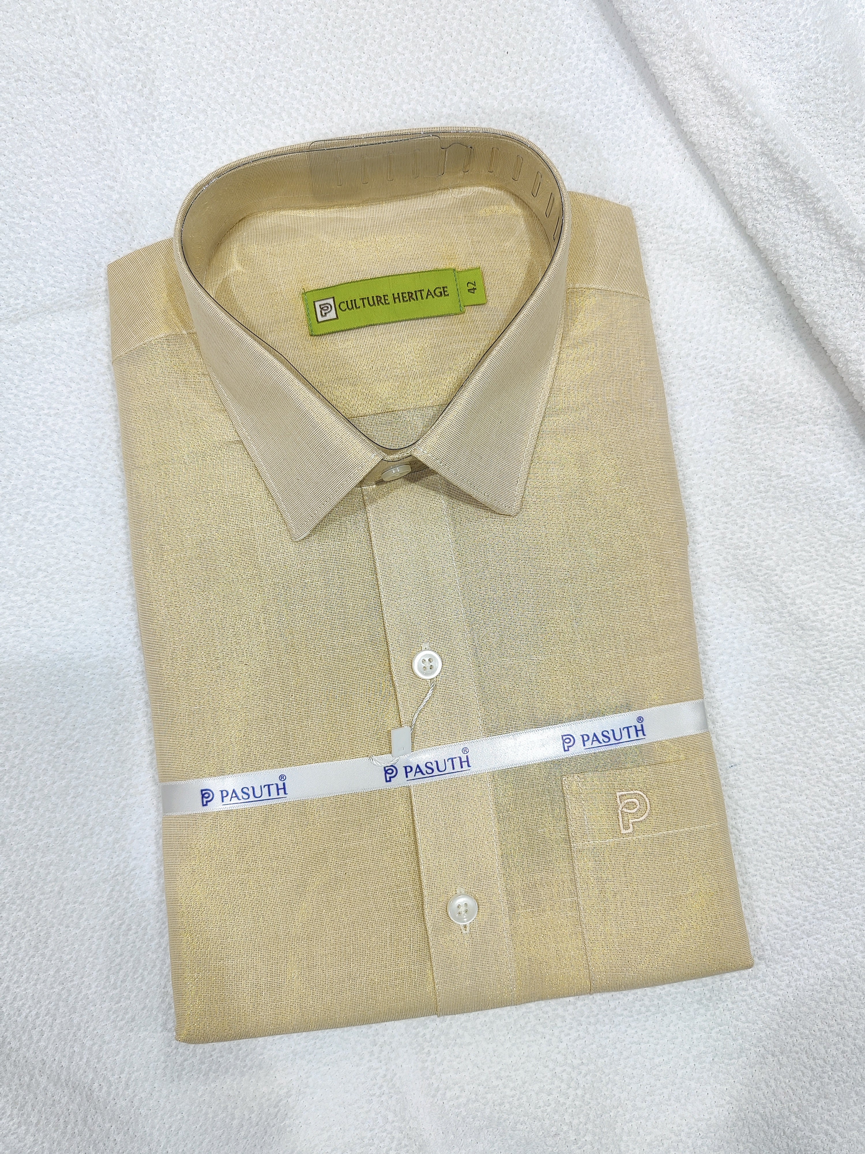 Palak Gold Zari Work Dhoti Set with Dhoti, Shirt, Belt & Perfume – Wedding Collection for Men
