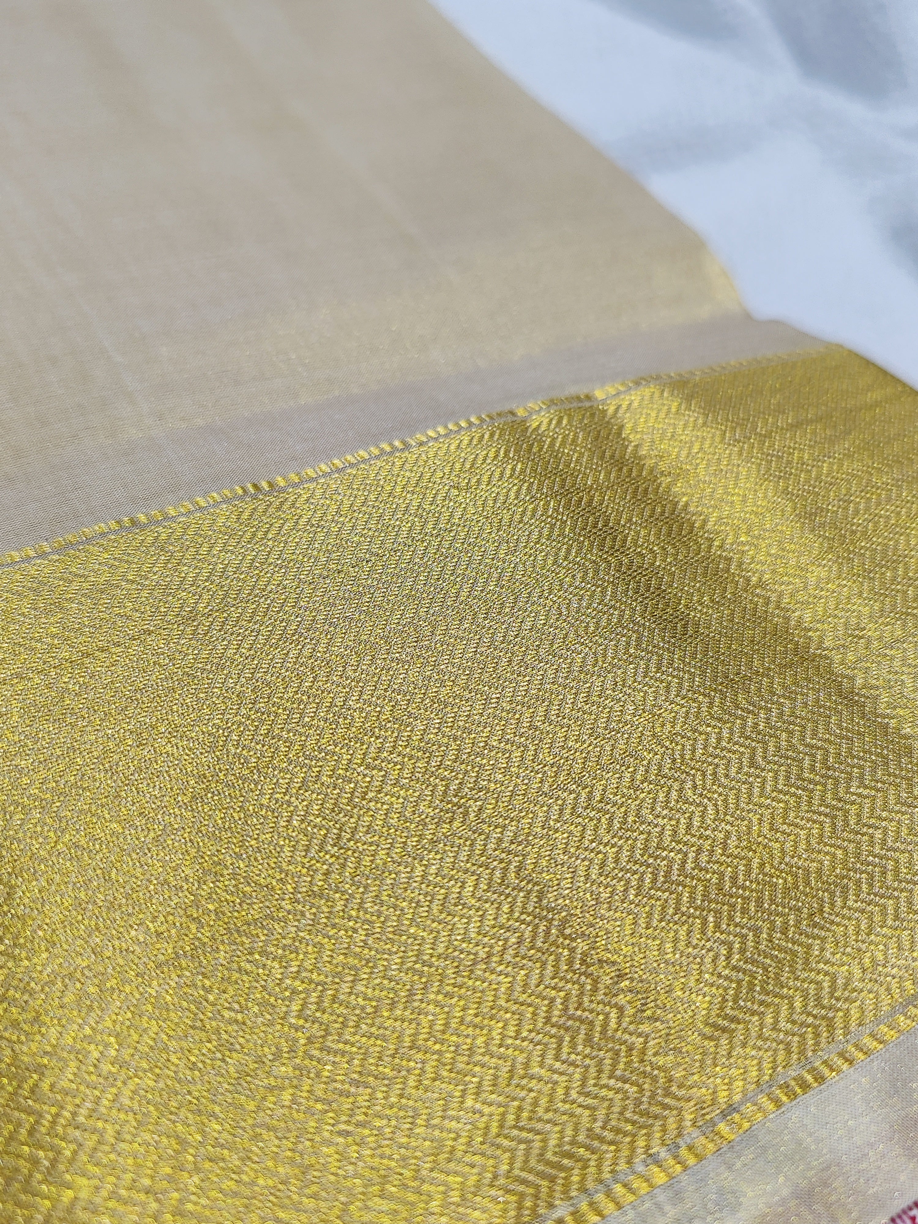 Pure Kanjivaram Silk Dhoti -Gold Tissue Silk – Wedding Collection
