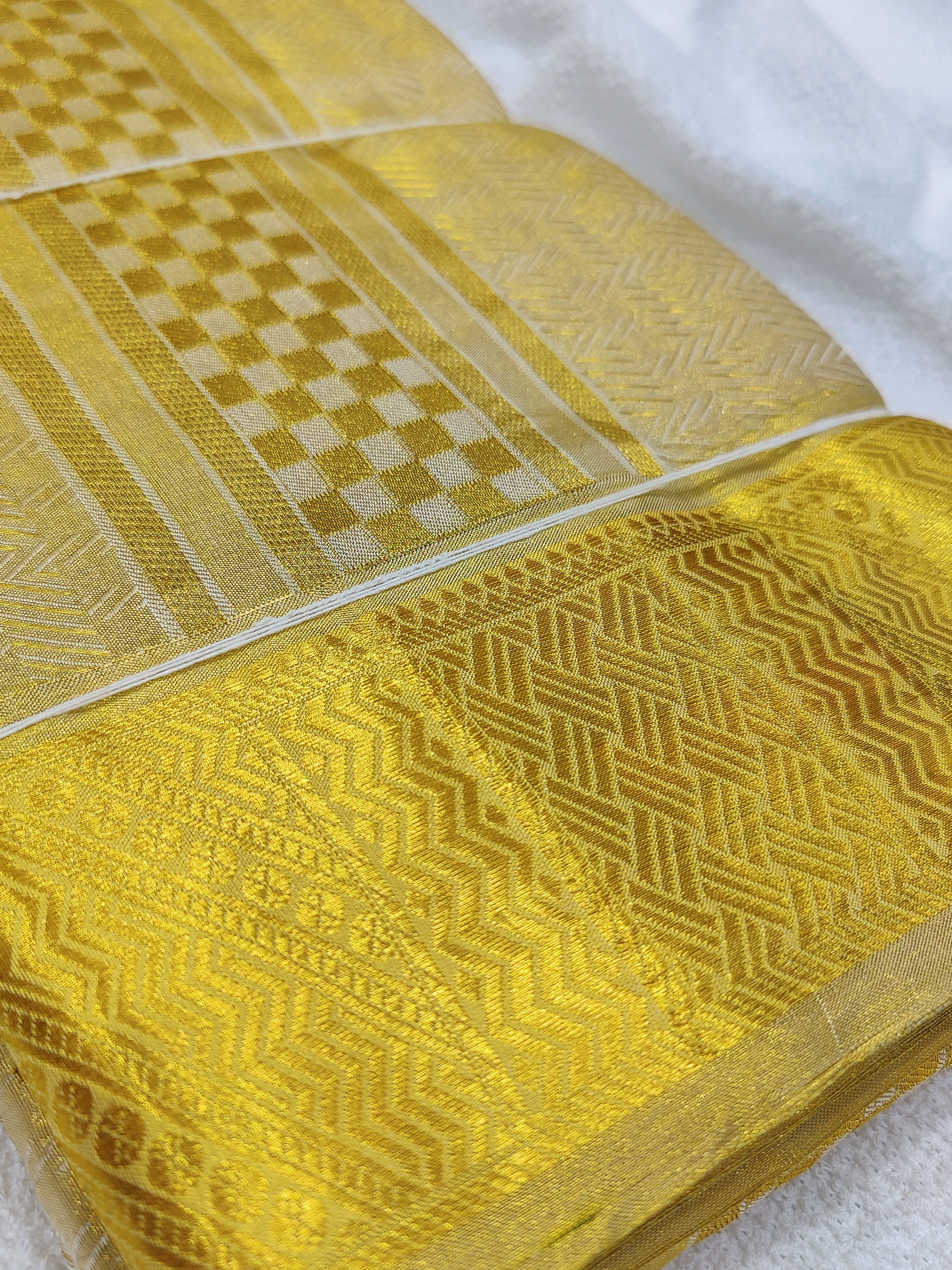 Pure Kanjivaram Silk Dhoti & Shirt Piece -Gold Zari work Border - Shop Online - Wedding Collection
