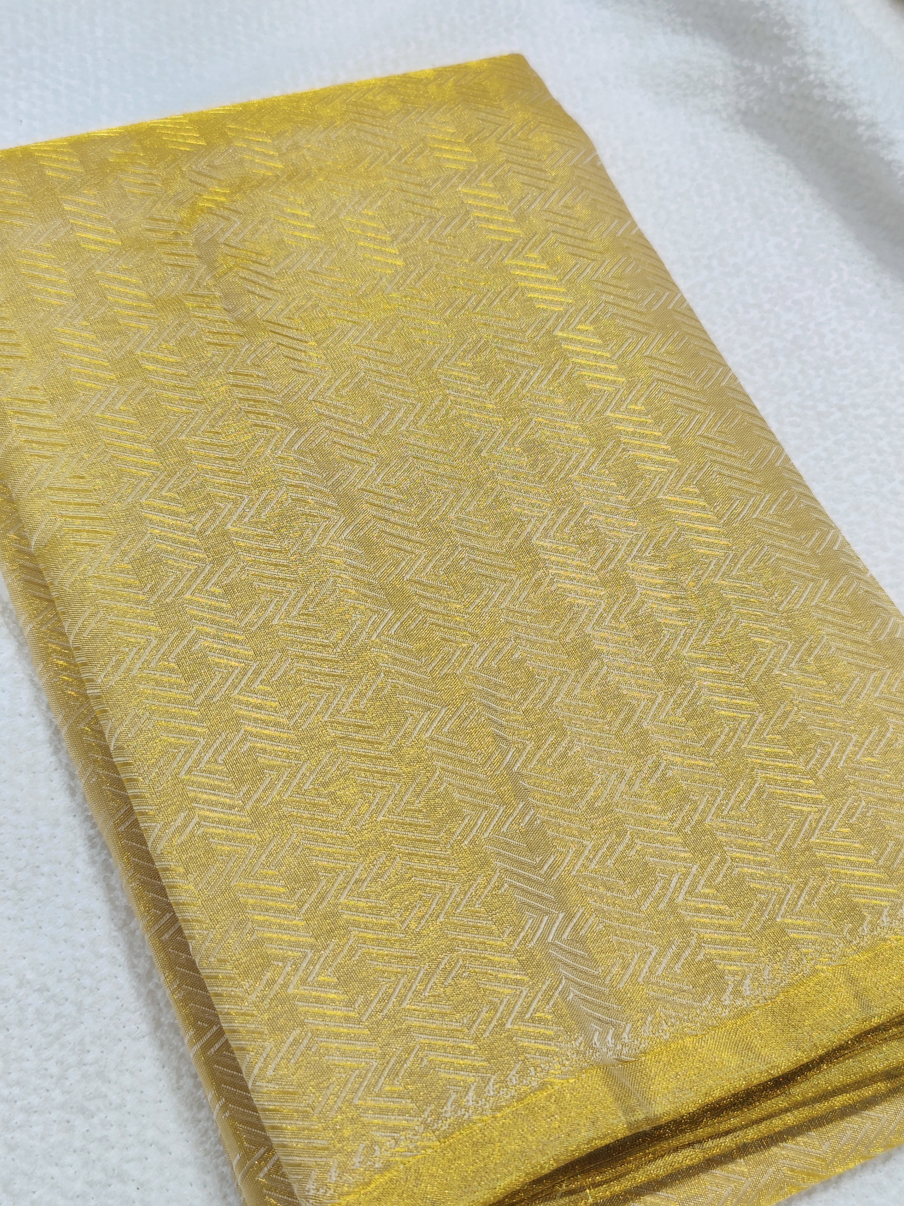Pure Kanjivaram Silk Dhoti & Shirt Piece -Gold Zari work Border - Shop Online - Wedding Collection