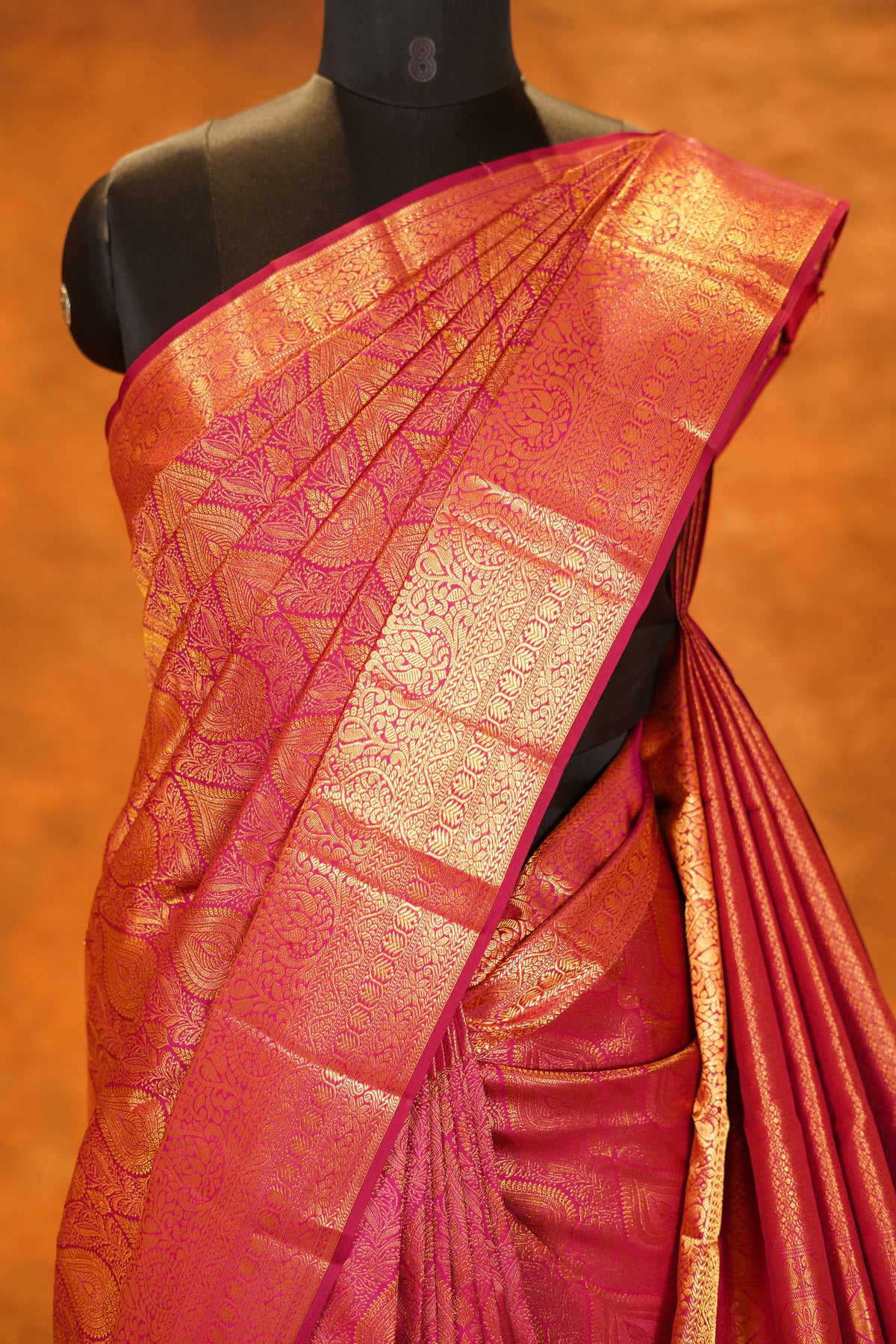 Red colour Pure Kanjivaram Silk Saree