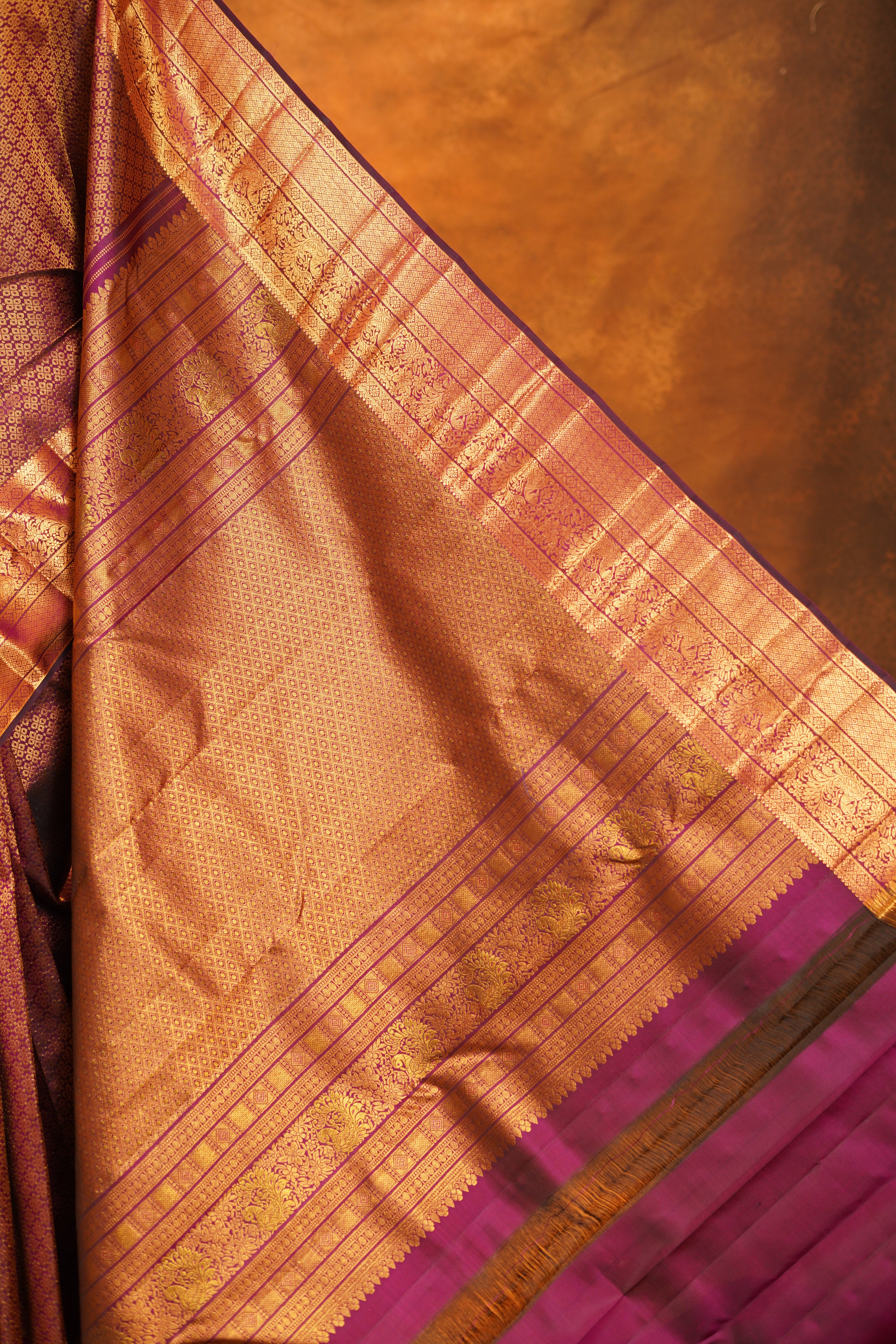 Wine colour Pure Kanjivaram Silk Saree