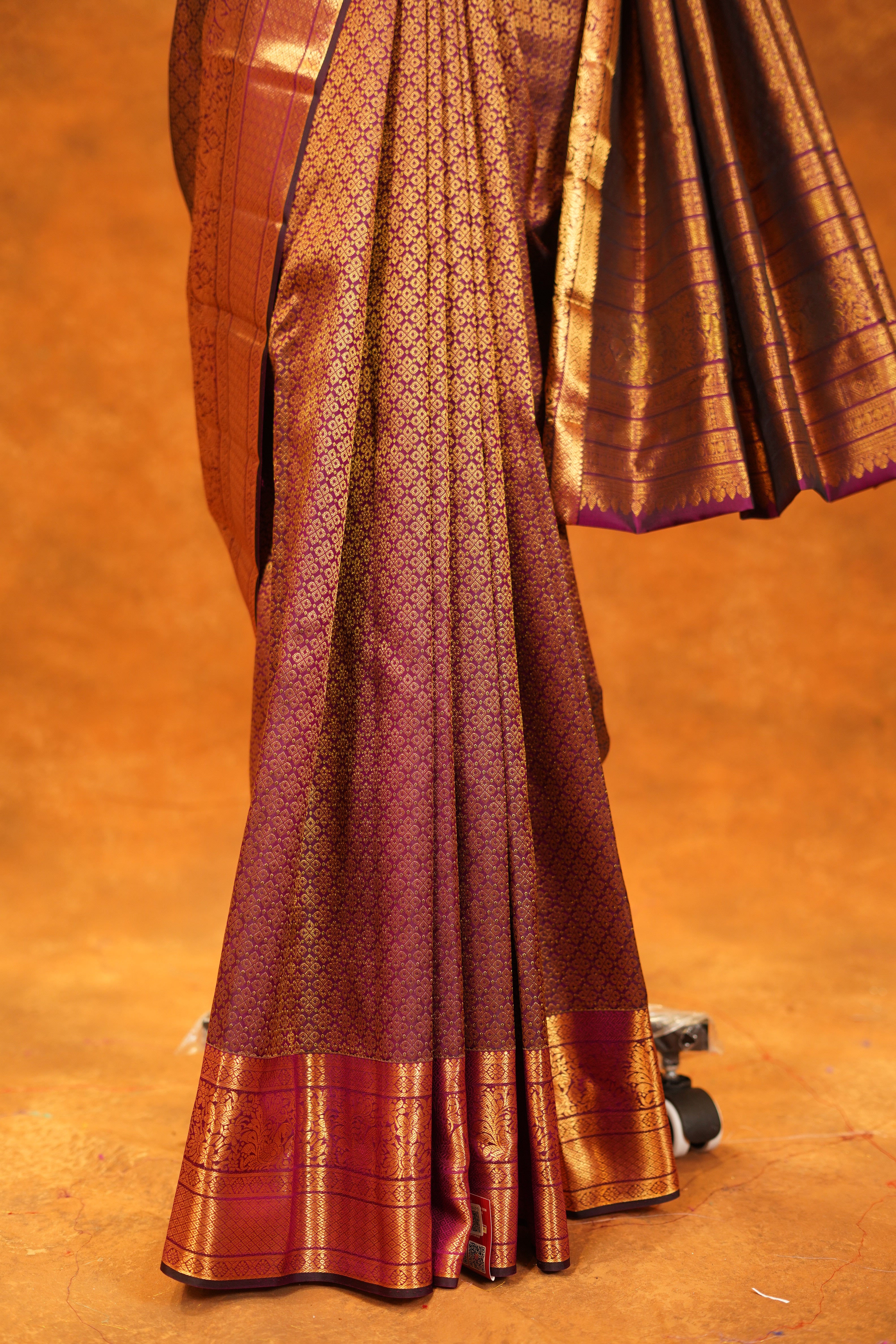 Wine colour Pure Kanjivaram Silk Saree