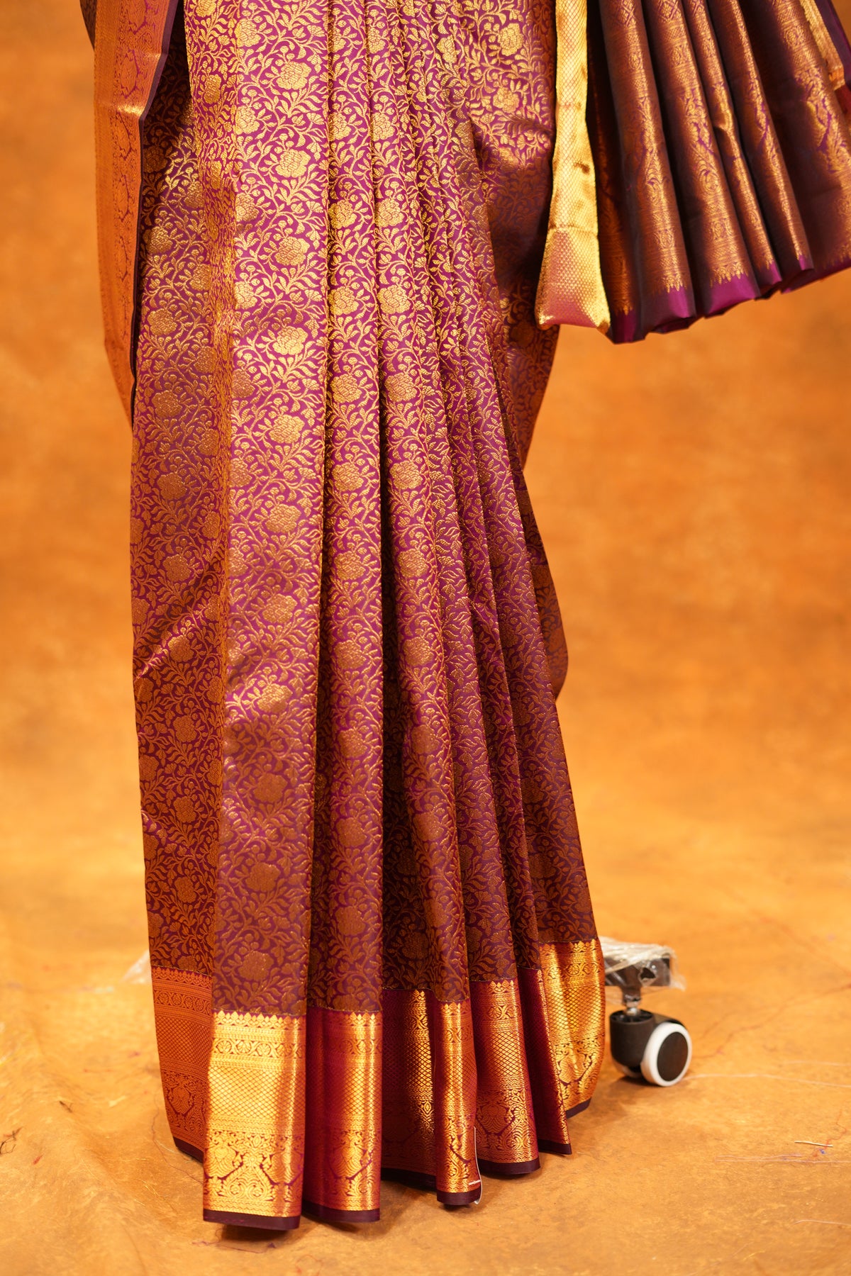 Wine colour Pure Kanjivaram Silk Saree