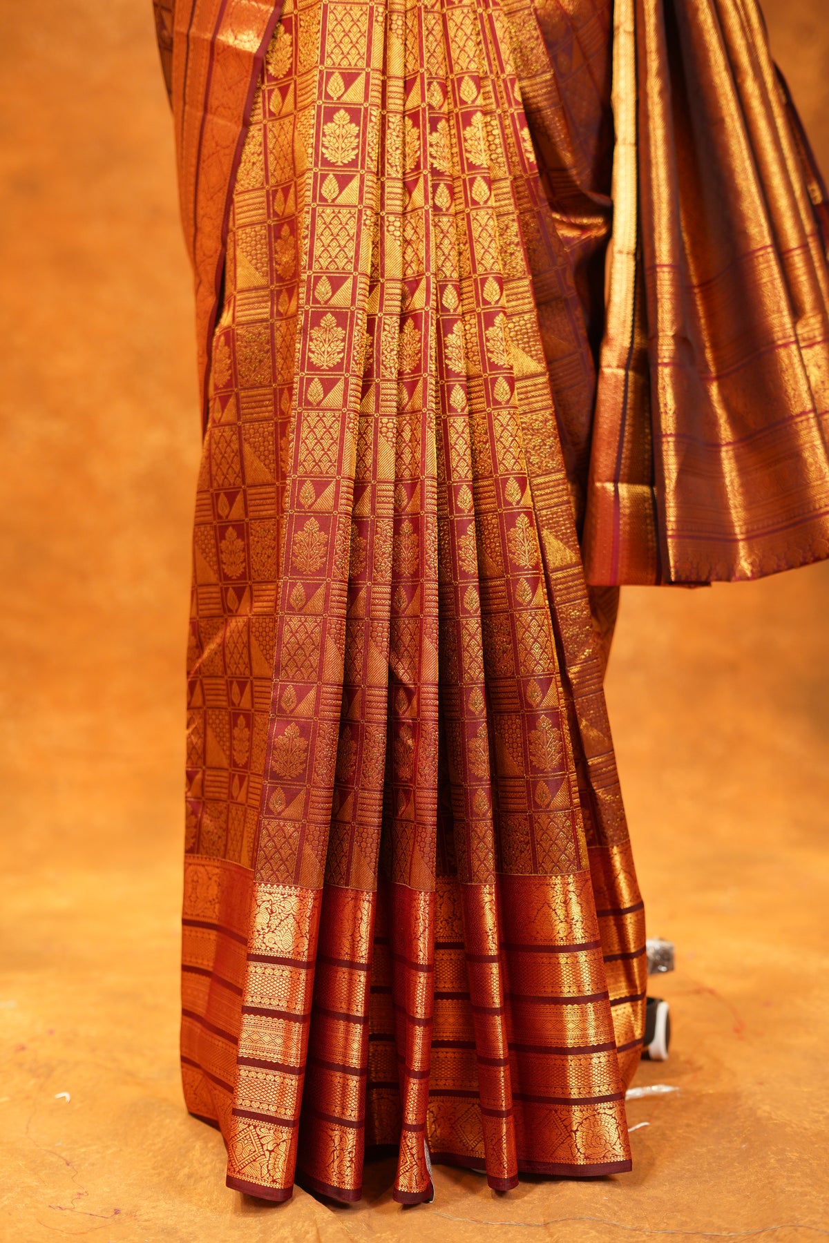 Maroon colour Pure Kanjivaram Silk Saree