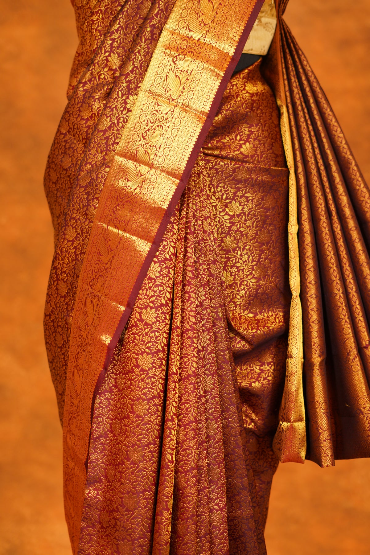 Maroon colour Pure Kanjivaram Silk Saree