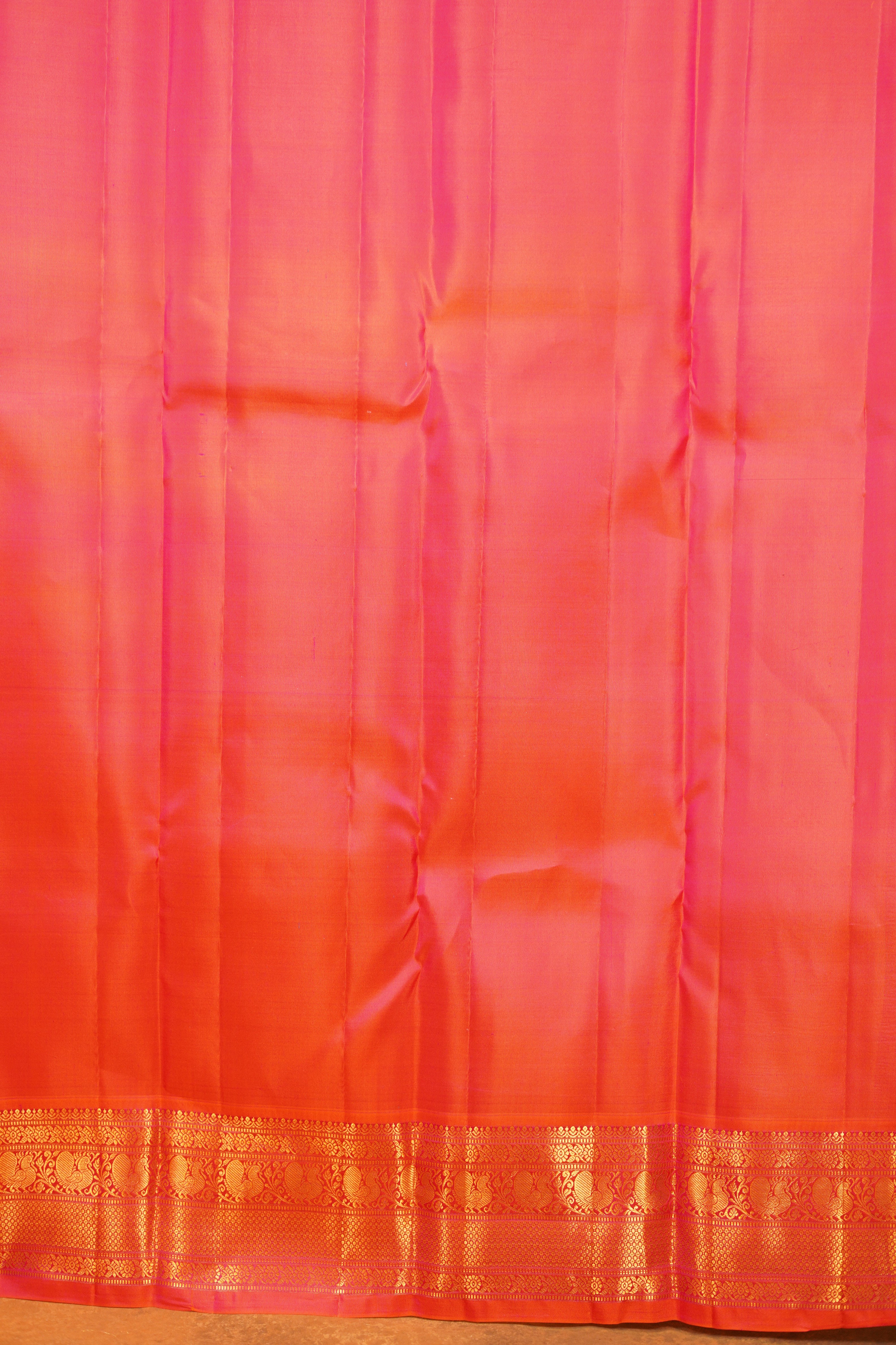 Peacock Blue colour Pure Kanjivaram Silk Saree with Pink contrast