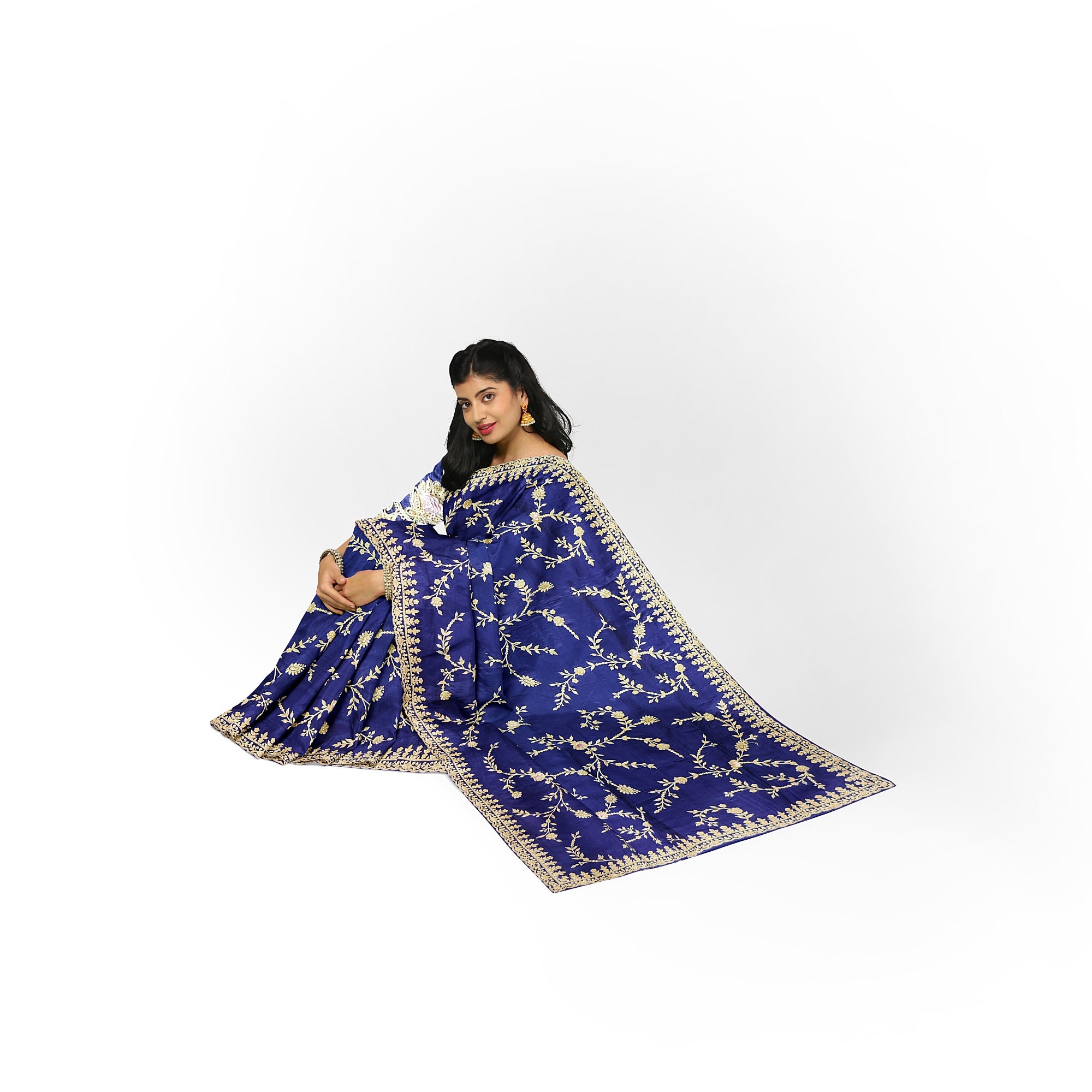 Purple Fancy Saree with Elegant Embroidery Work – Fancy Party Wear Saree Online